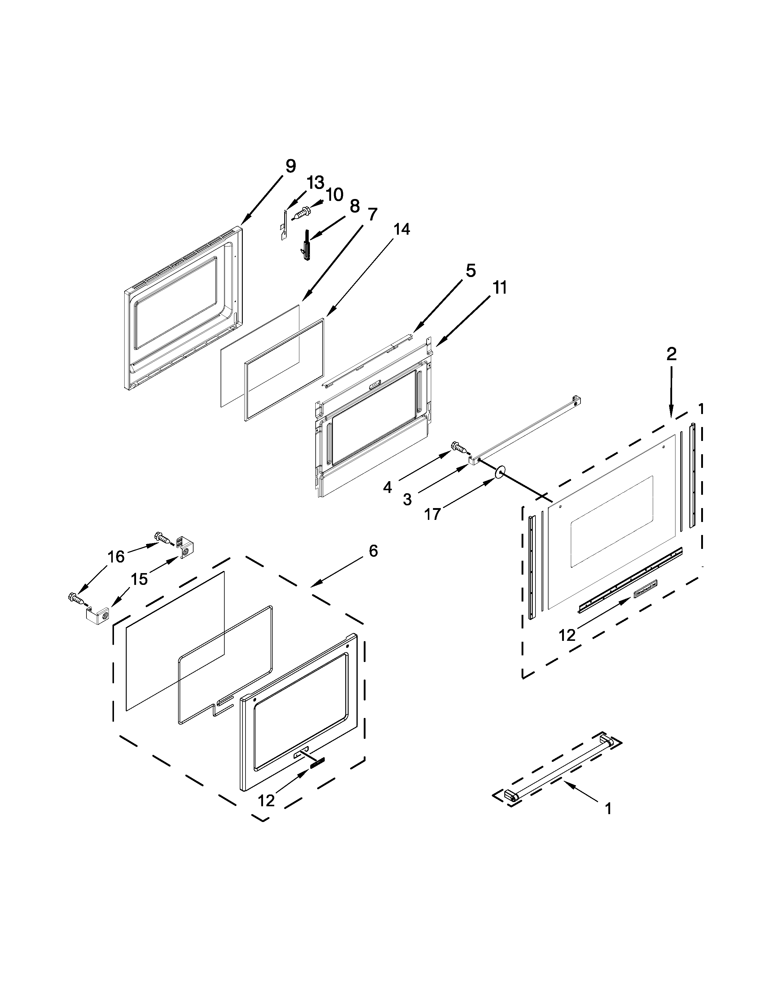 KitchenAid KFED500ESS02 lower door parts diagram