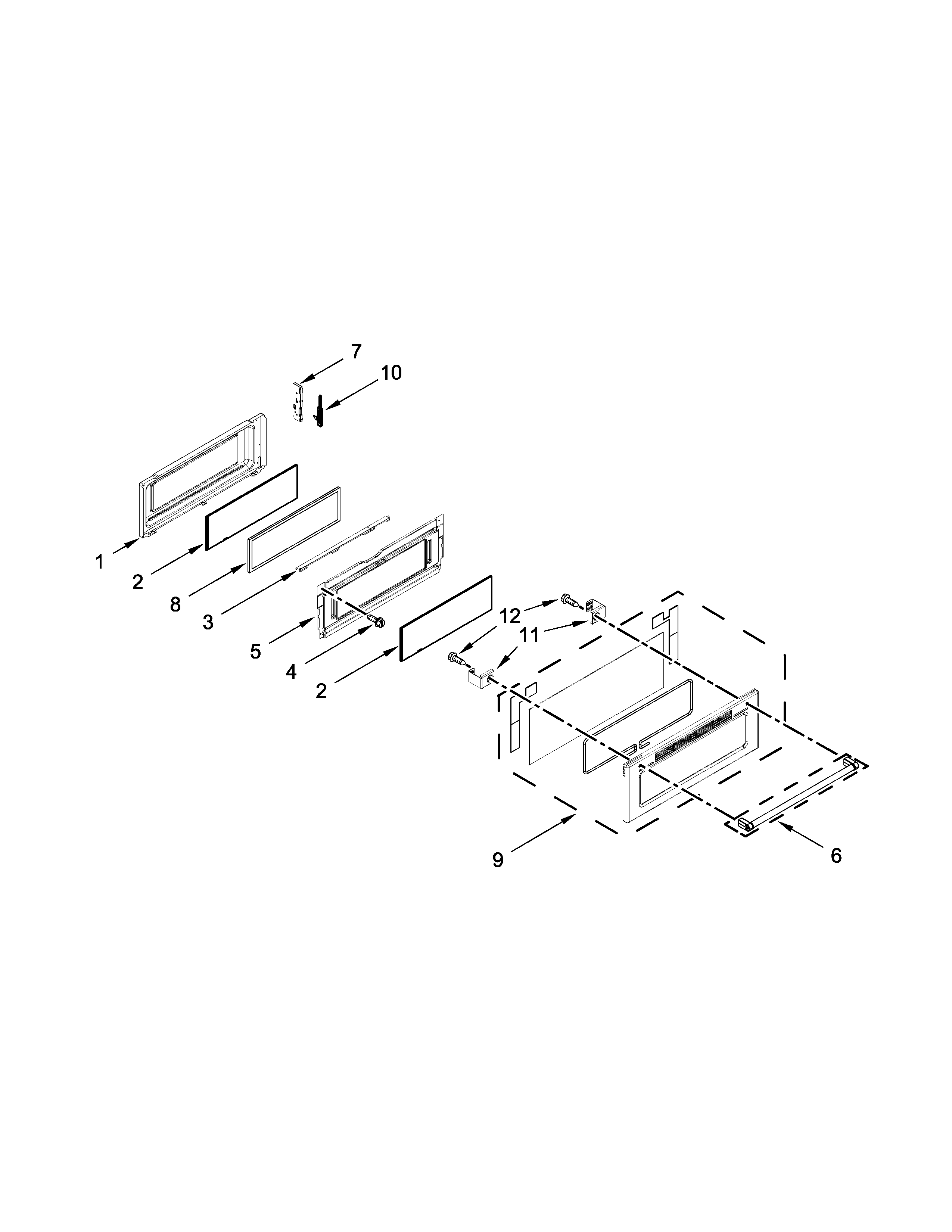 KitchenAid YKFED500ESS2 upper door parts diagram