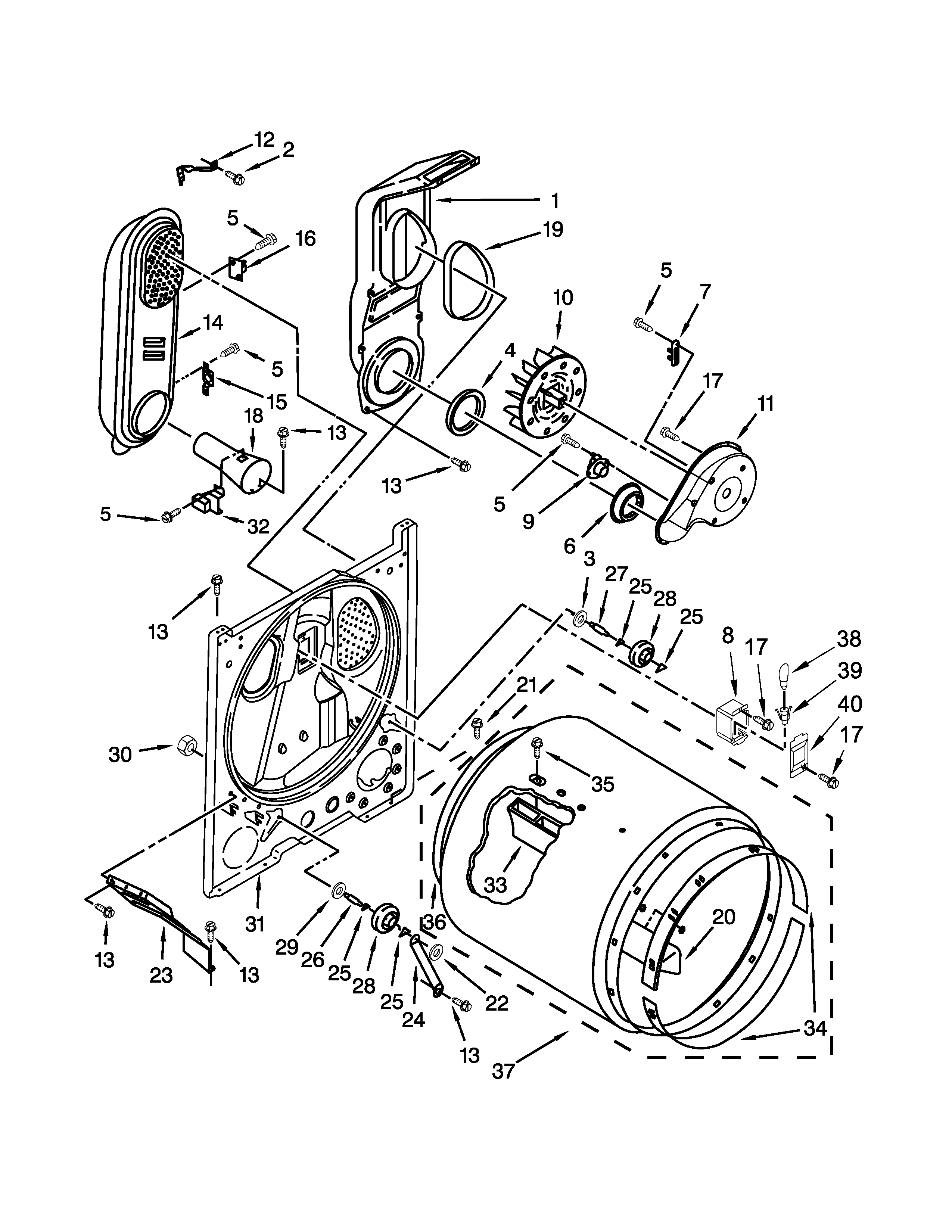 Maytag MGDC215EW2 bulkhead parts diagram