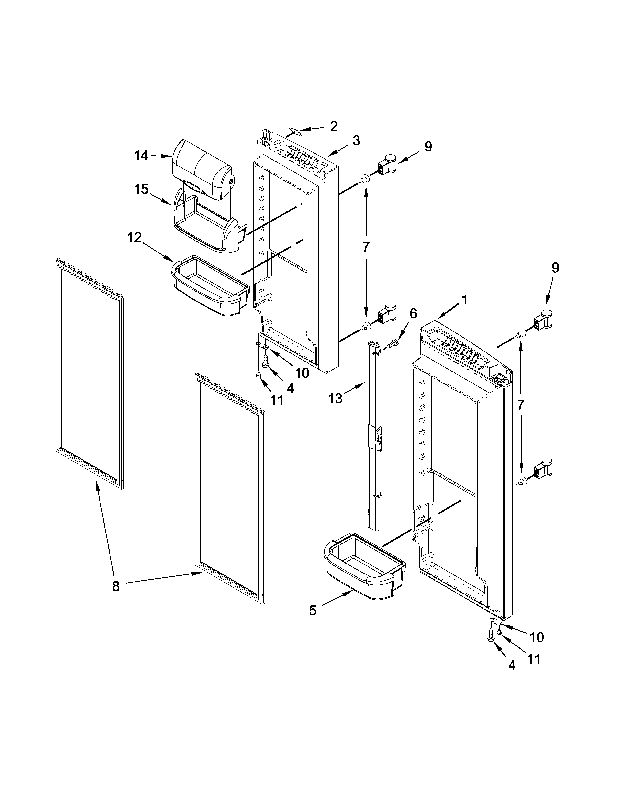 Maytag MFC2062FEZ00 refrigerator door parts diagram