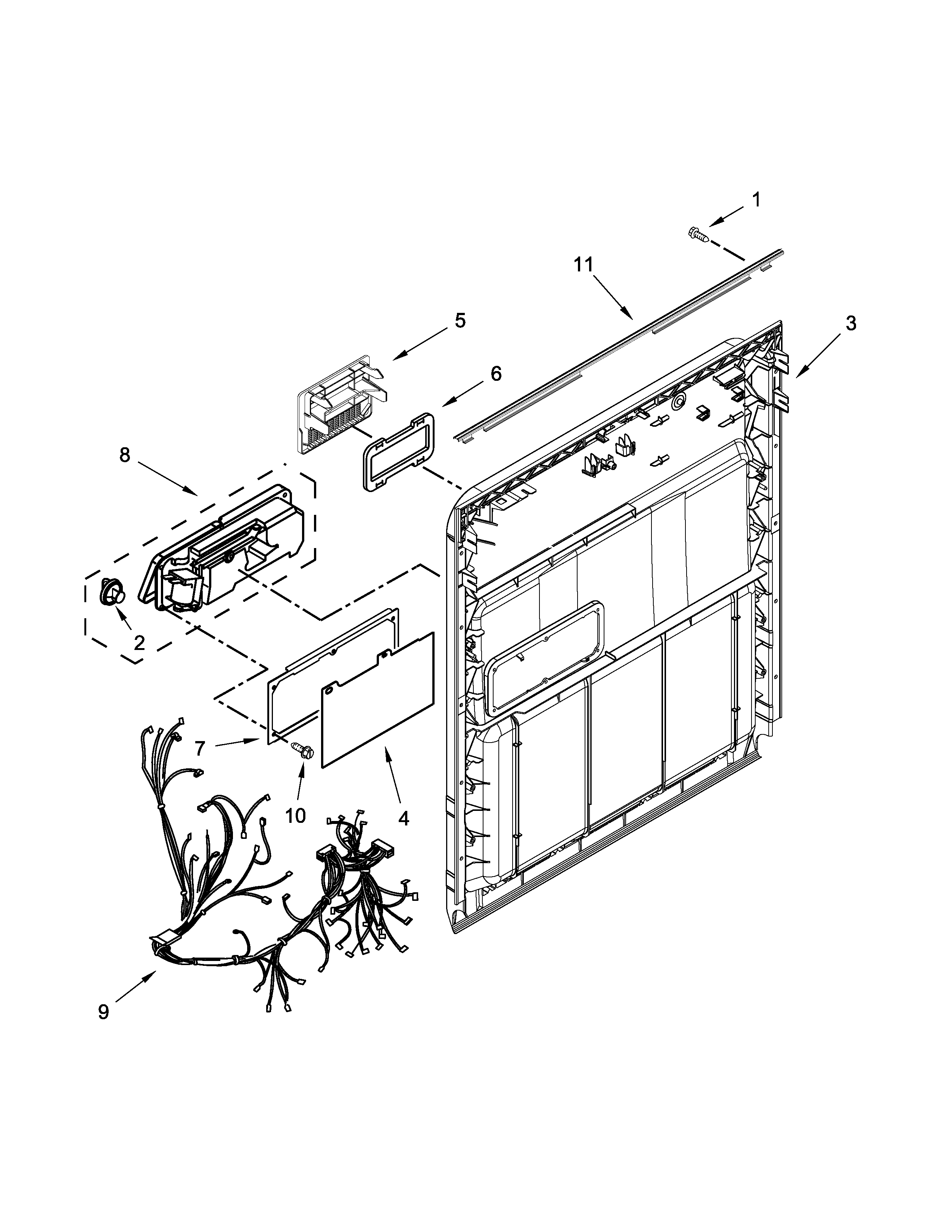 Amana ADB1300AFB1 inner door parts diagram