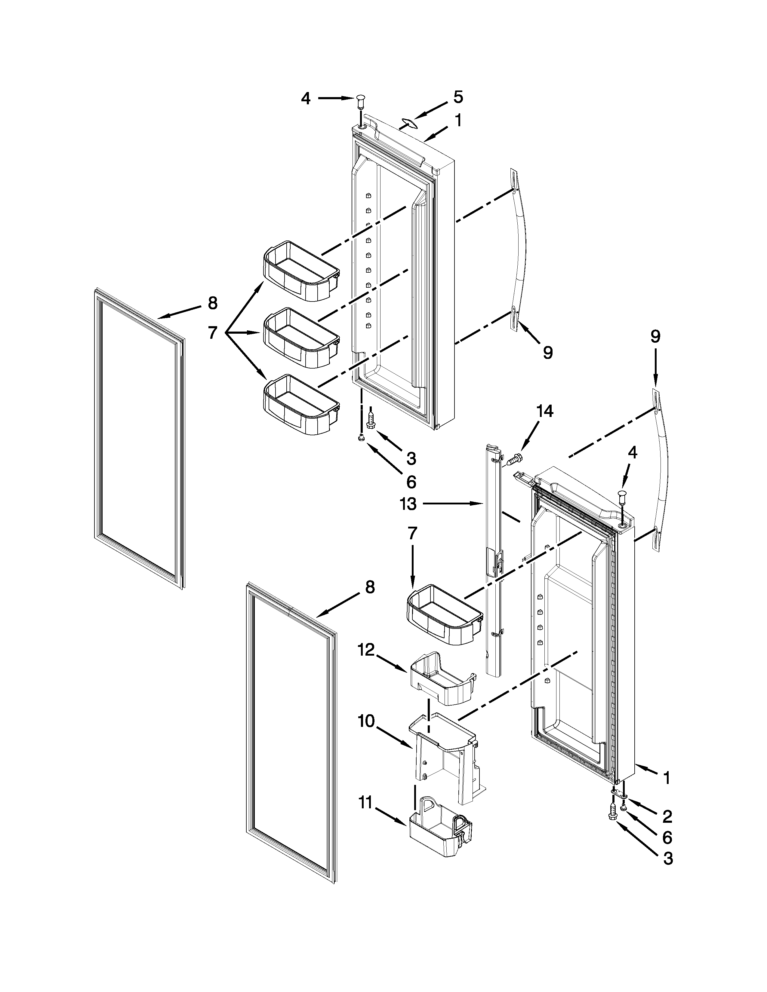 Whirlpool WRF560SEYW02 refrigerator door diagram