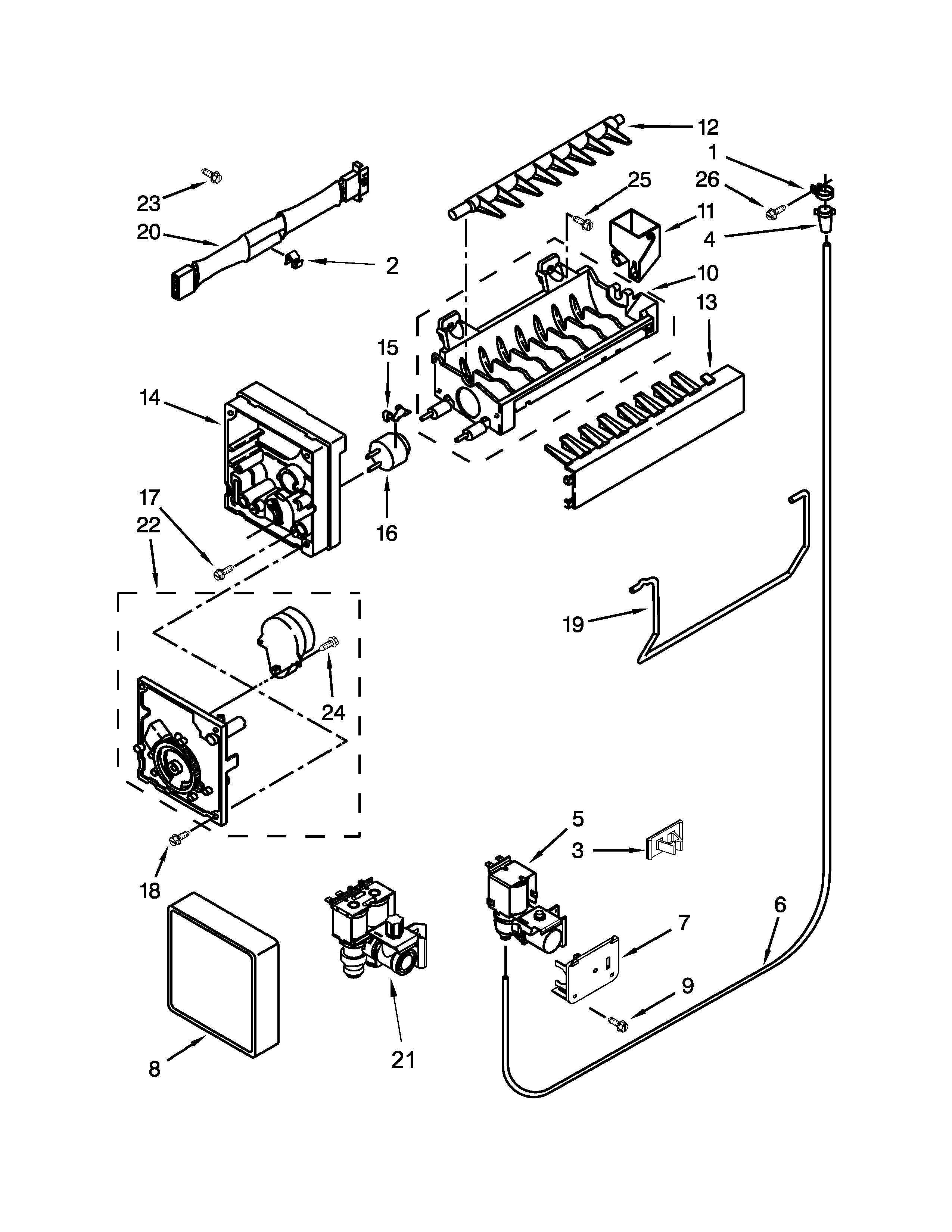 Whirlpool WRF560SEYW02 icemaker parts diagram
