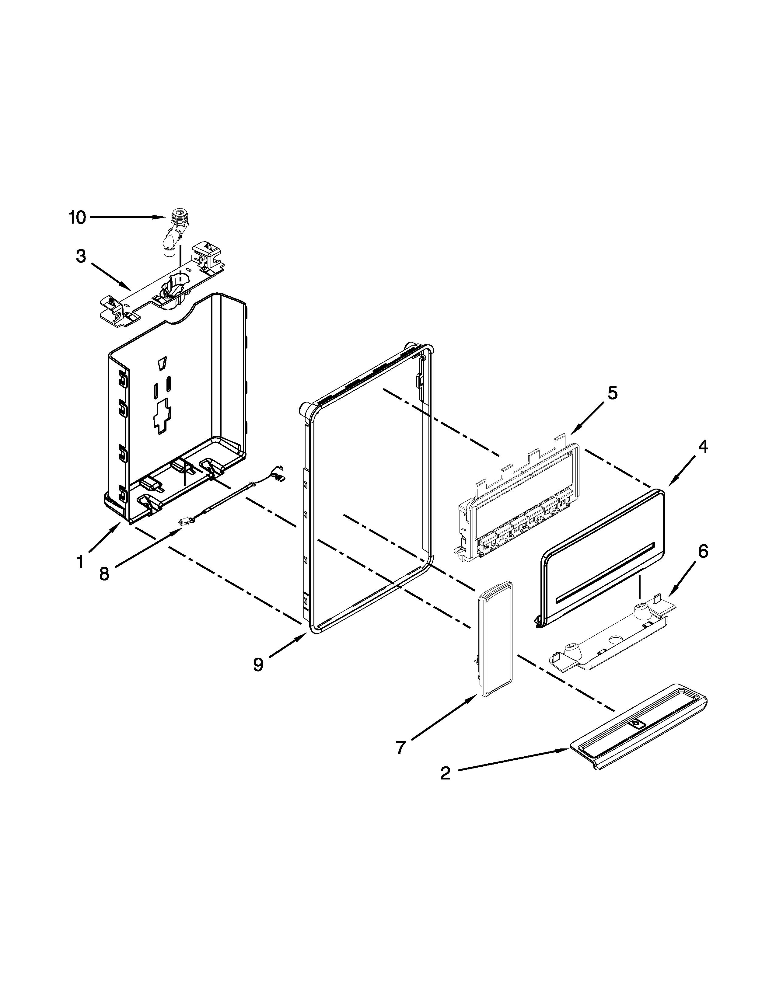 Whirlpool WRF560SEYW02 dispenser parts diagram
