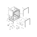 Whirlpool WDF760SADW1 tub and frame parts diagram
