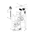 KitchenAid KDTE104EBL1 pump, washarm and motor parts diagram