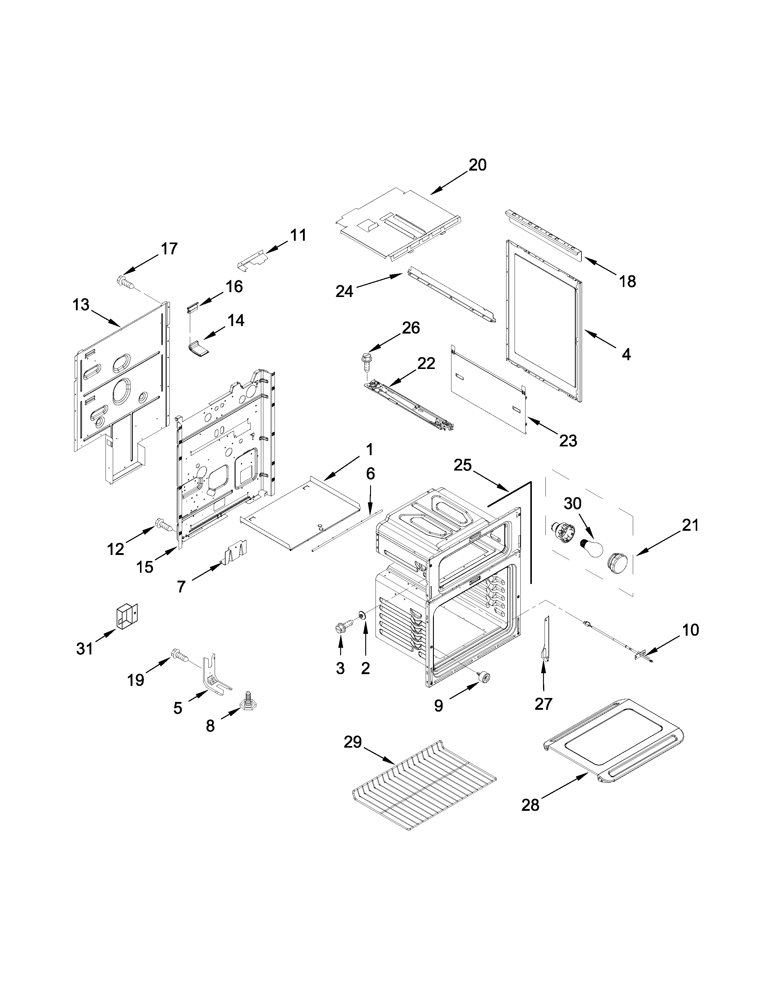Whirlpool WGG555S0BS07 chassis parts diagram