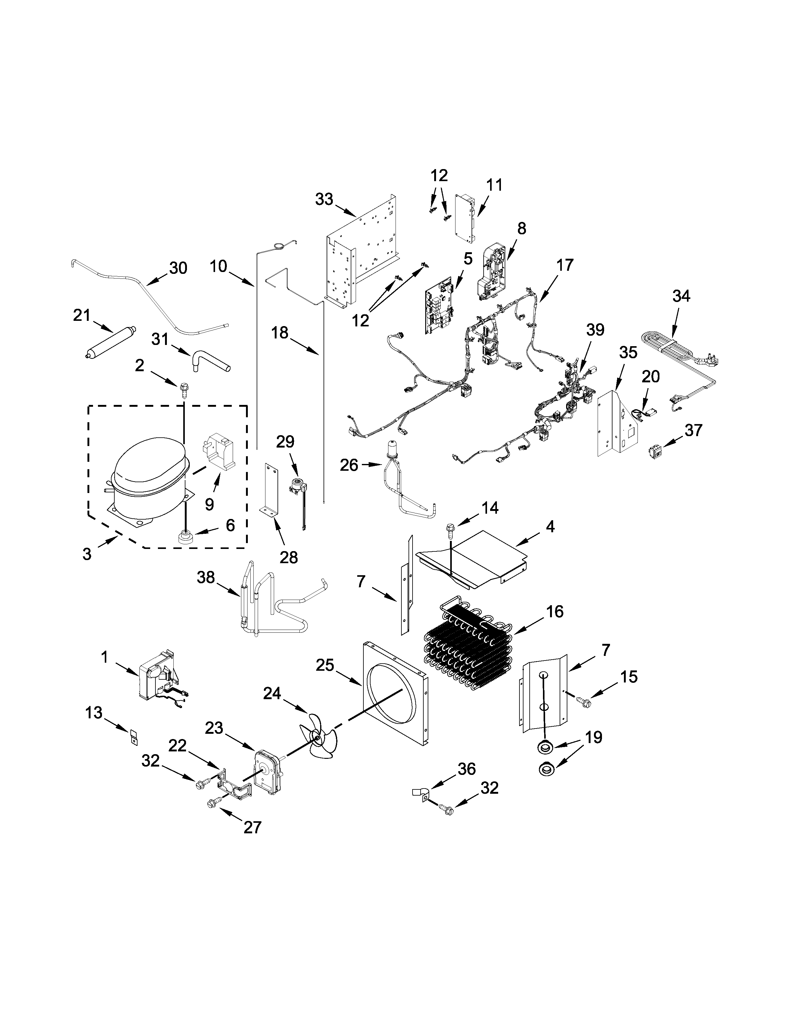 Jenn-Air JB36NXFXLE00 upper unit parts diagram
