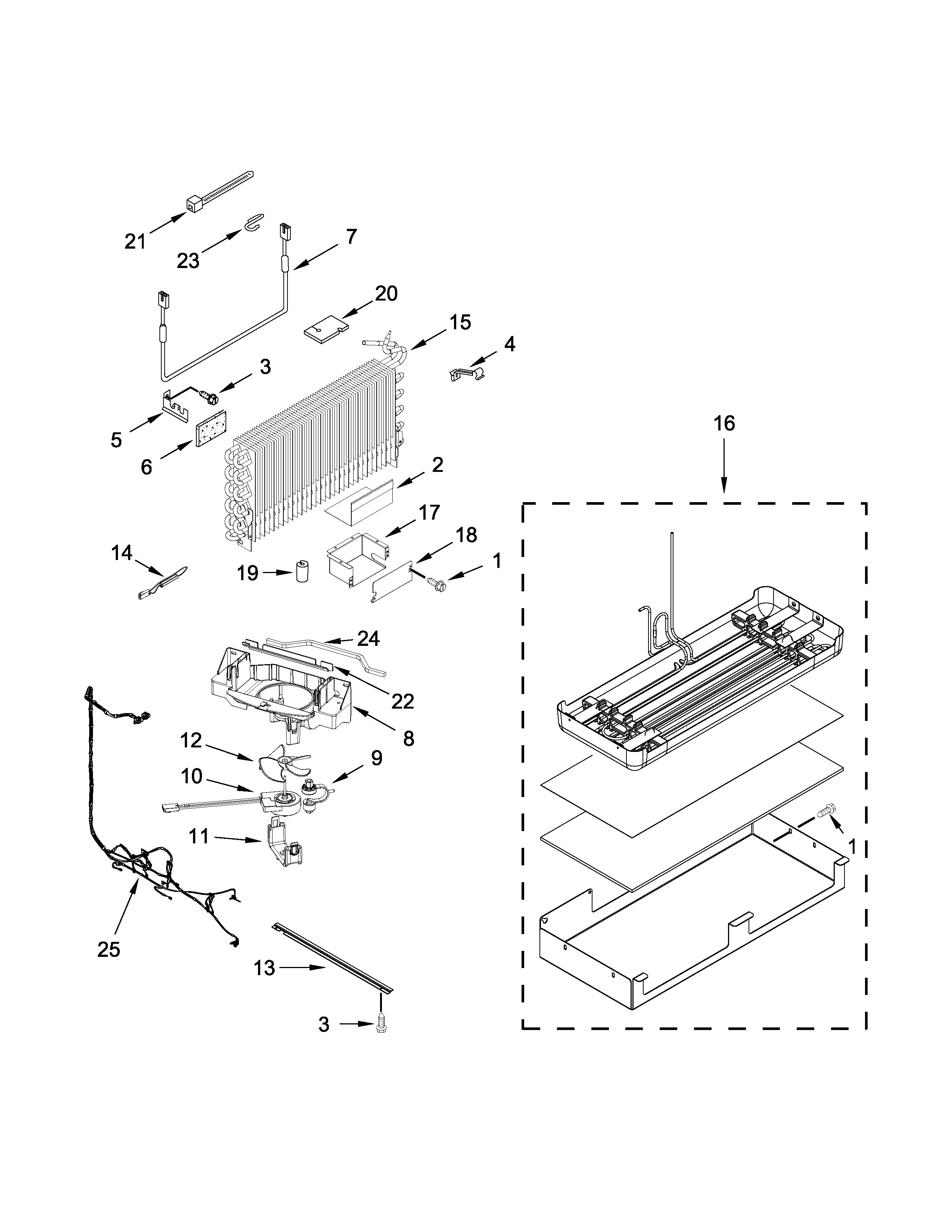 Jenn-Air JB36NXFXLE00 lower unit and tube parts diagram