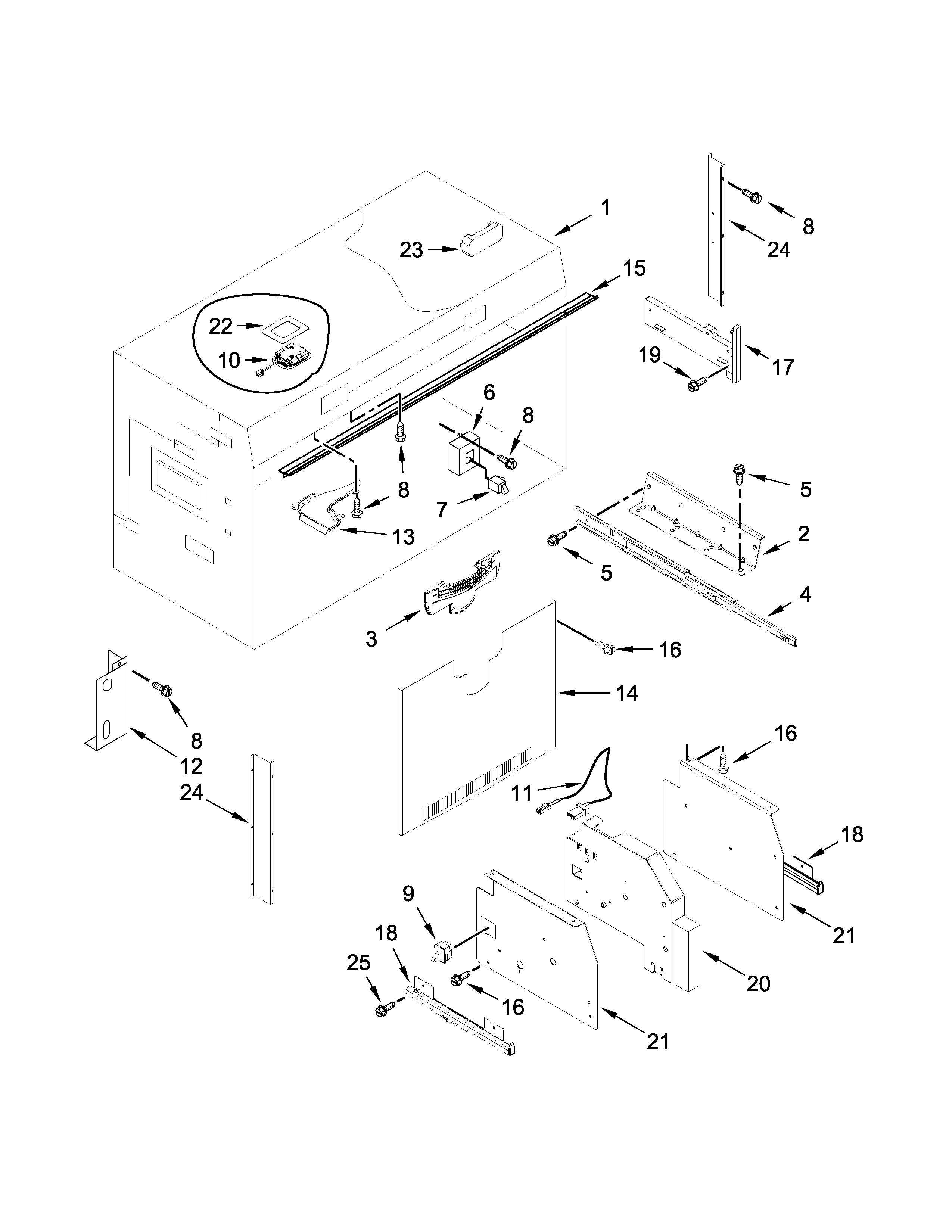 KitchenAid KBBL306EPA00 freezer liner parts diagram
