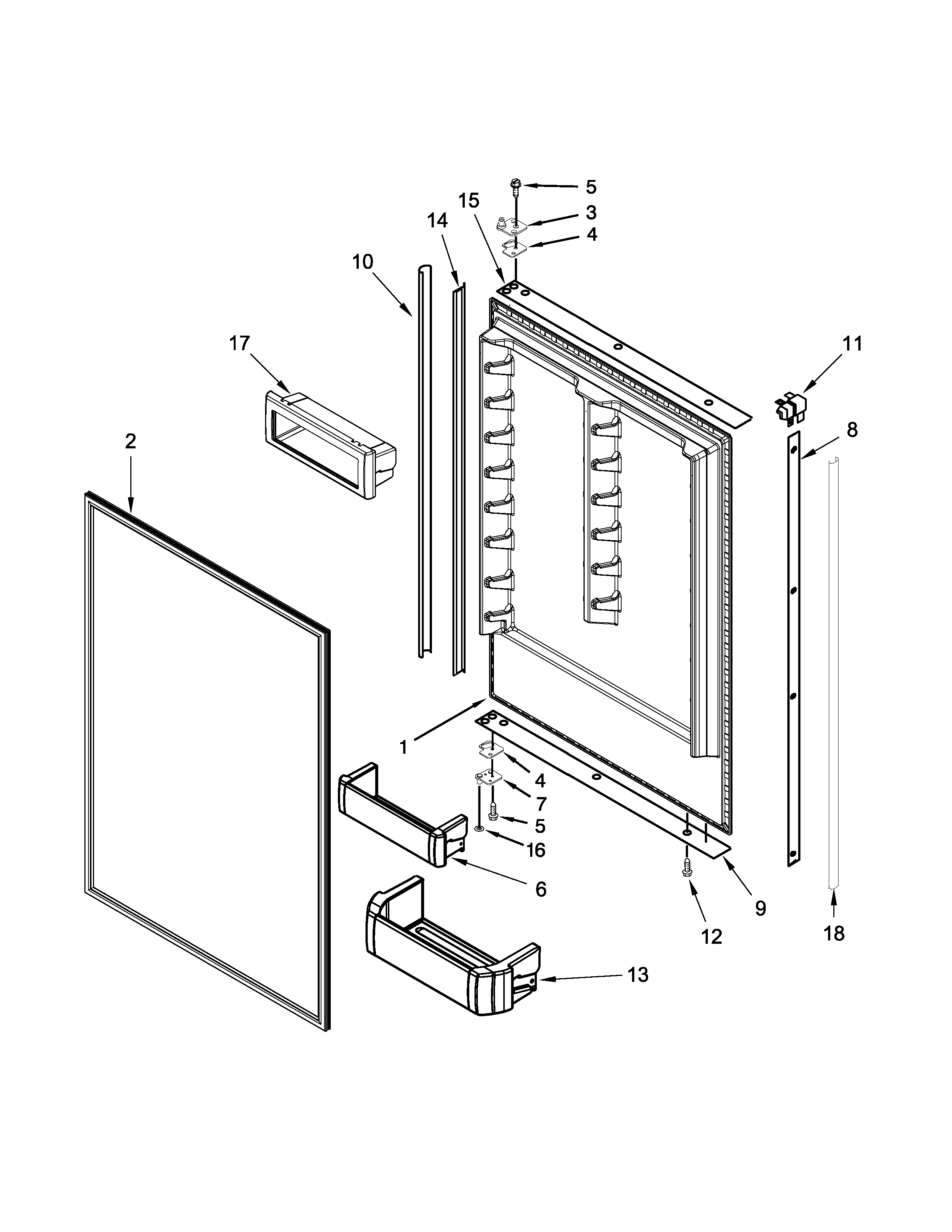 KitchenAid KBBL306EPA00 refrigerator door parts diagram