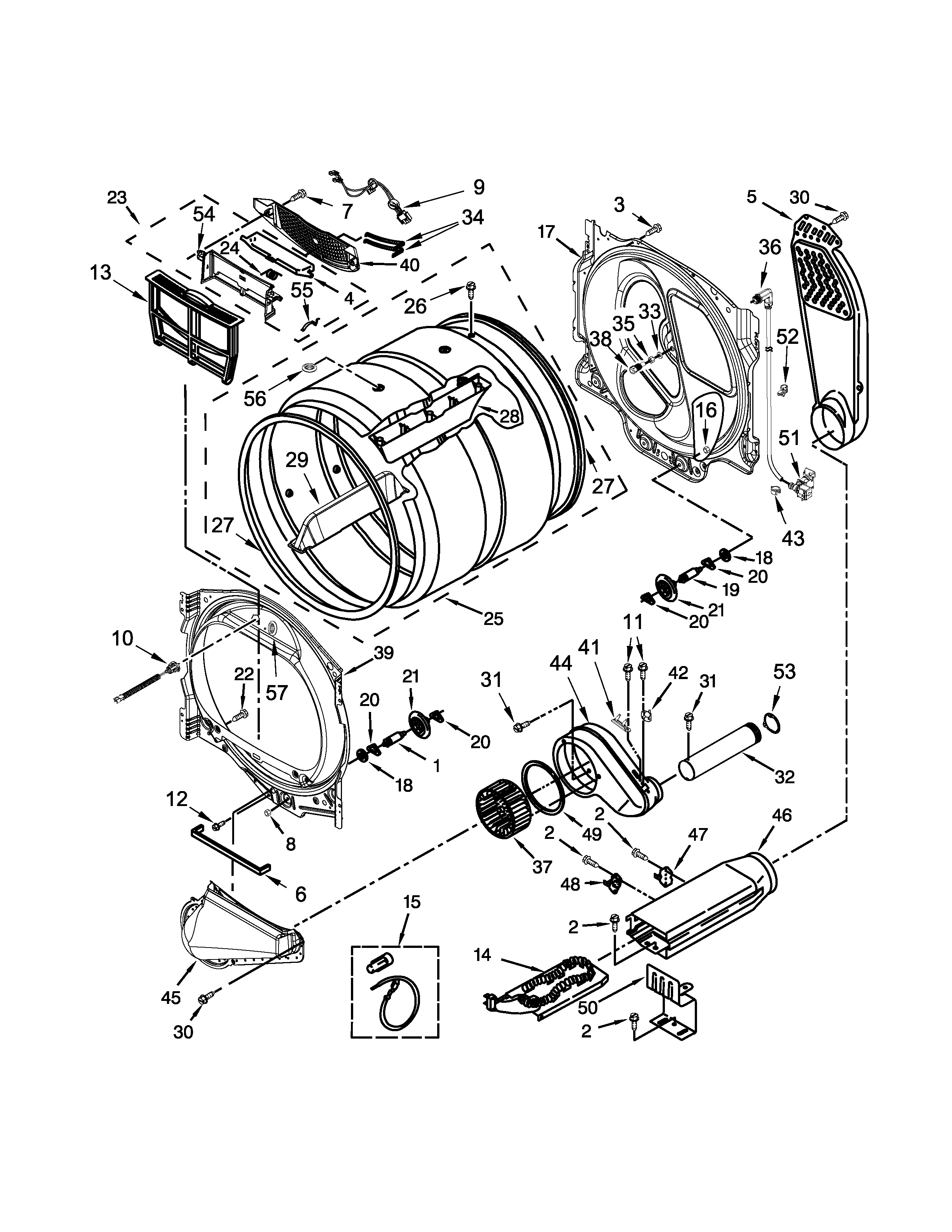 Whirlpool WED8500DR3 bulkhead parts diagram