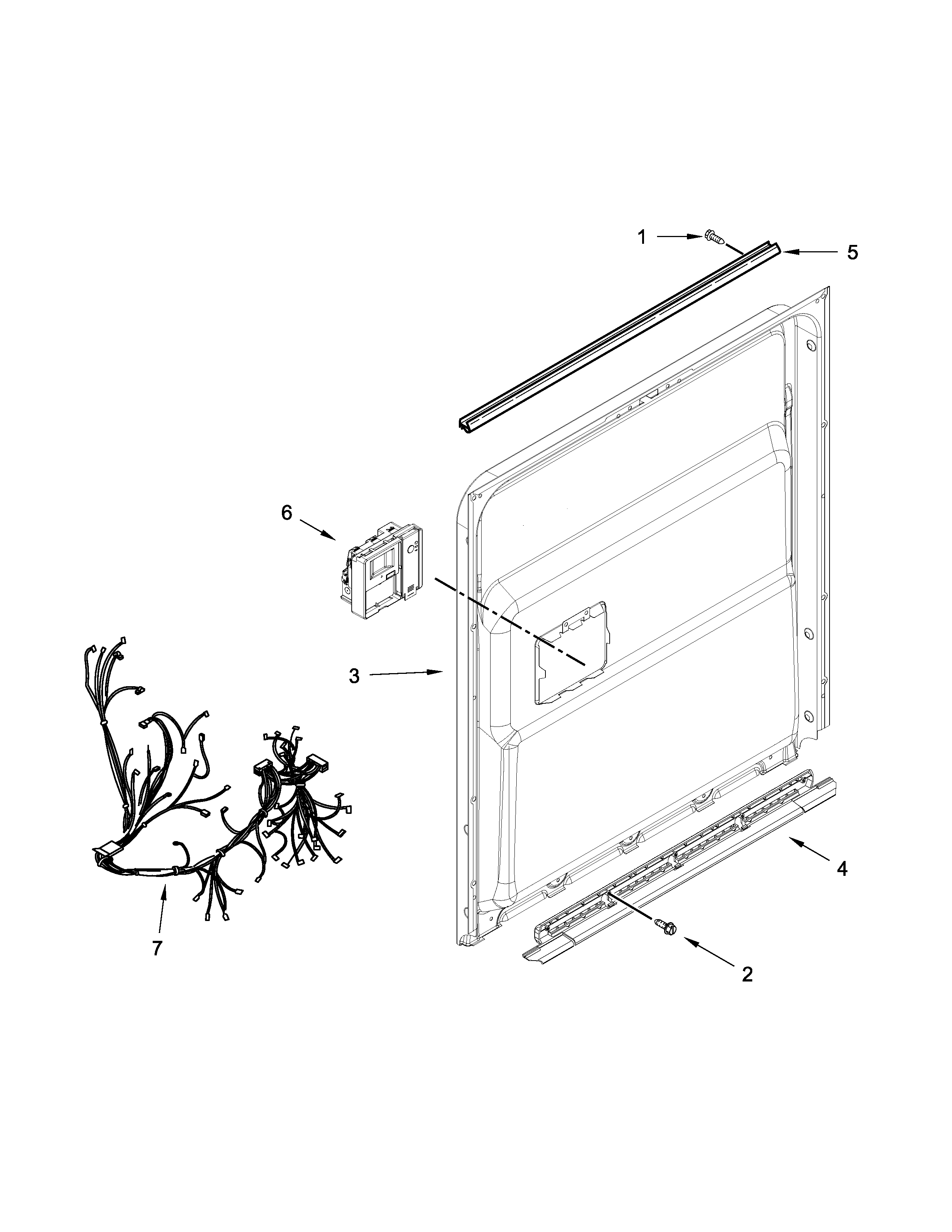 KitchenAid KDFE104DWH3 inner door parts diagram
