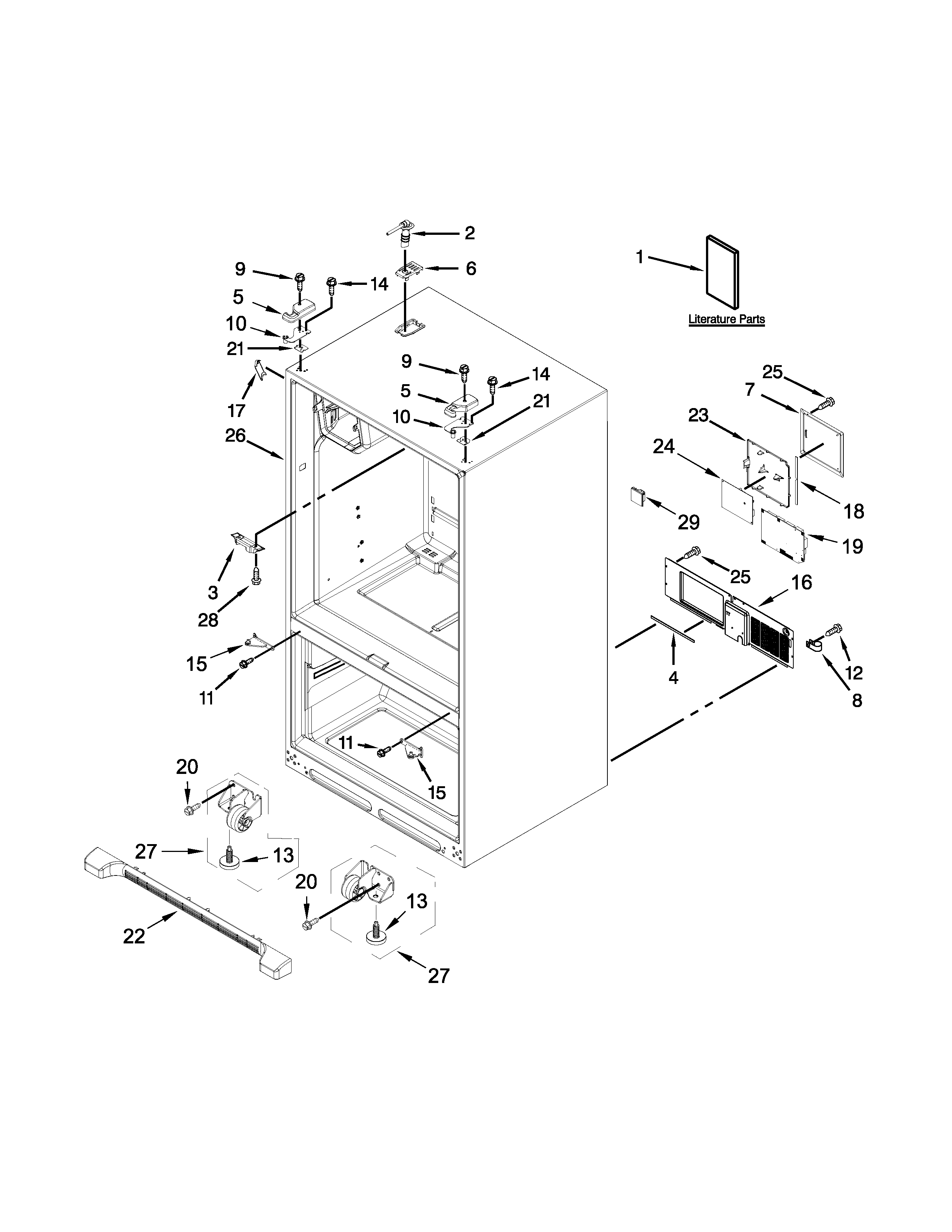 Maytag MFI2570FEZ00 cabinet parts diagram