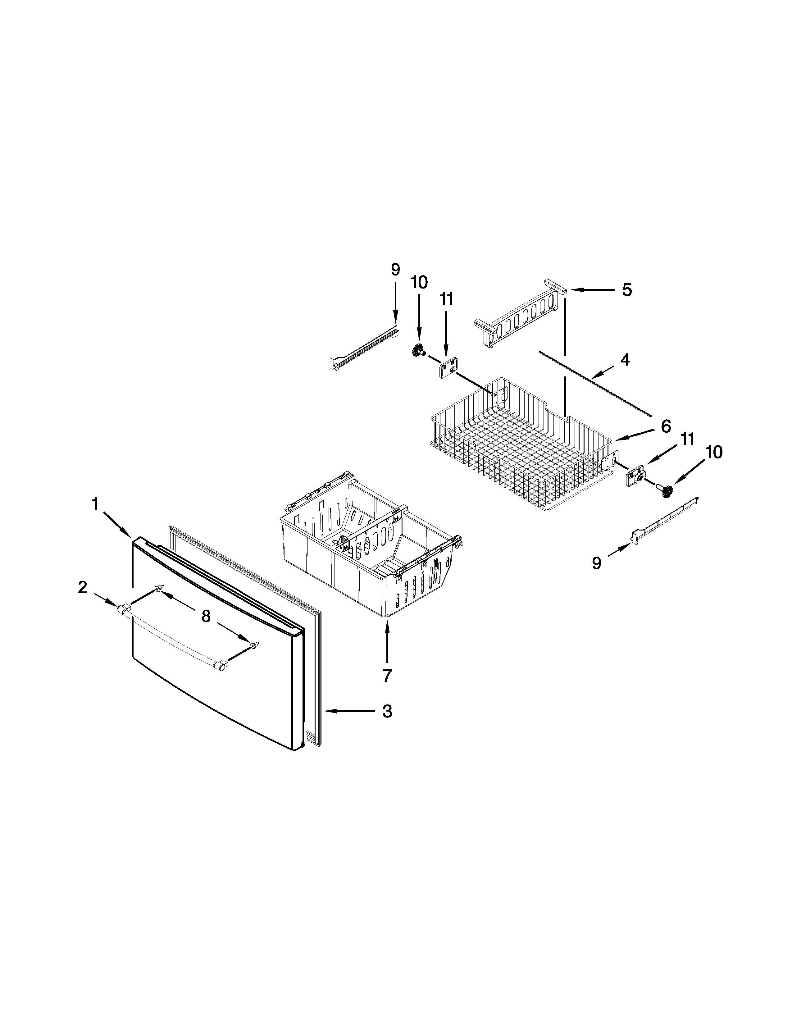 Maytag MFI2570FEZ00 freezer door parts diagram