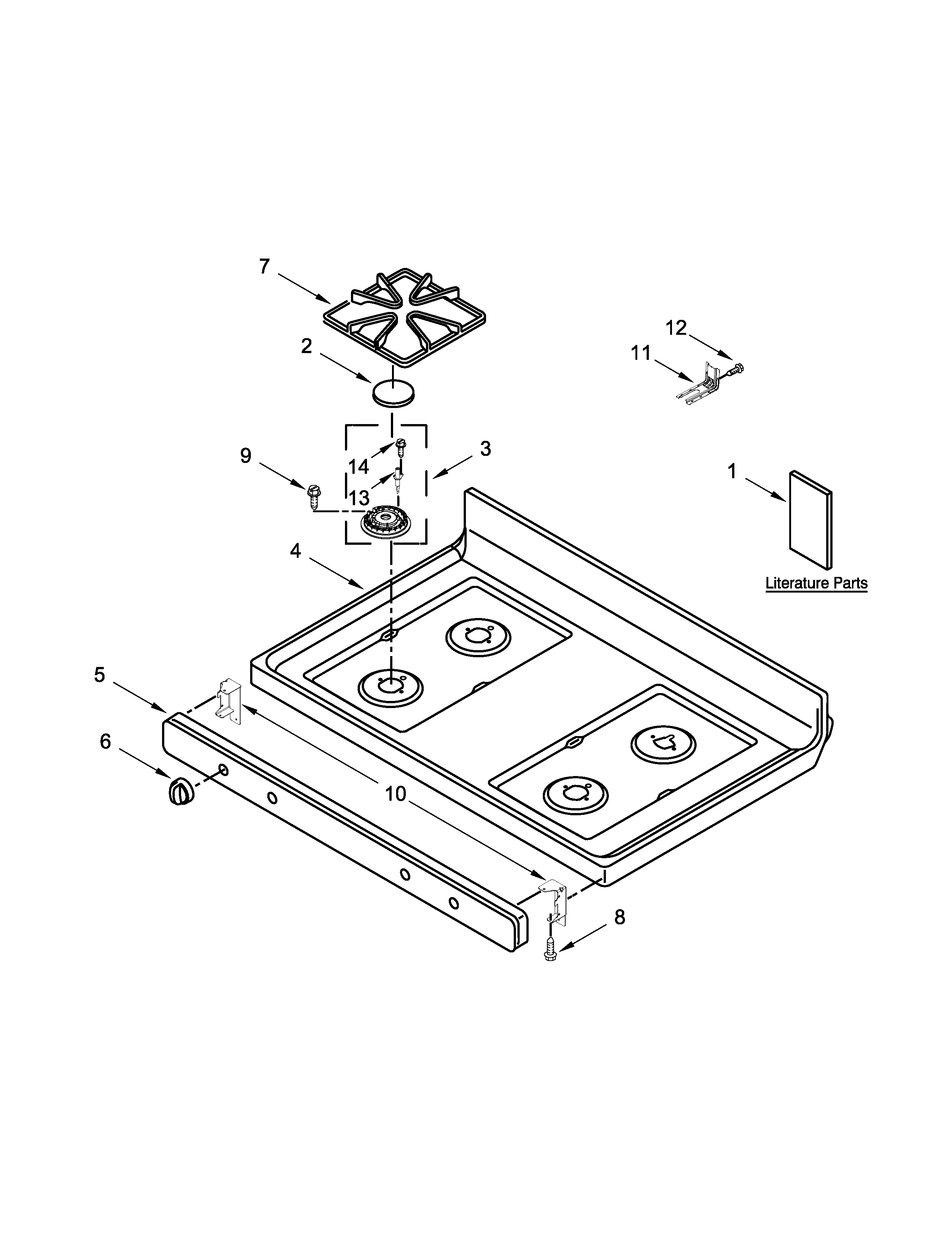 Amana AGR5630BDW2 cooktop parts diagram
