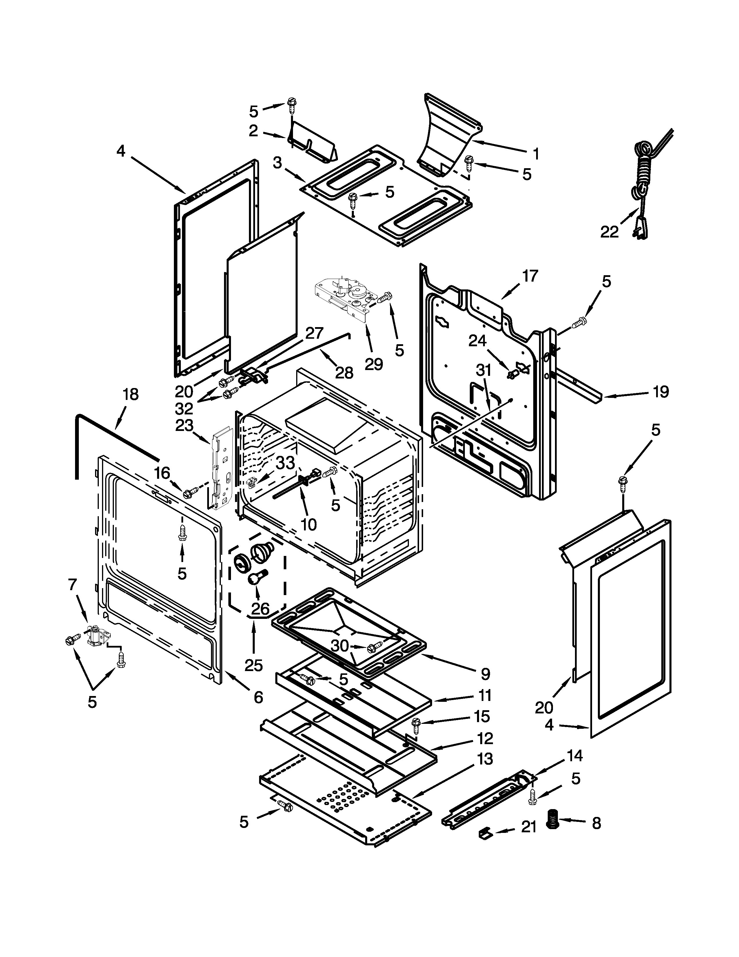 Amana AGR5630BDW2 chassis parts diagram