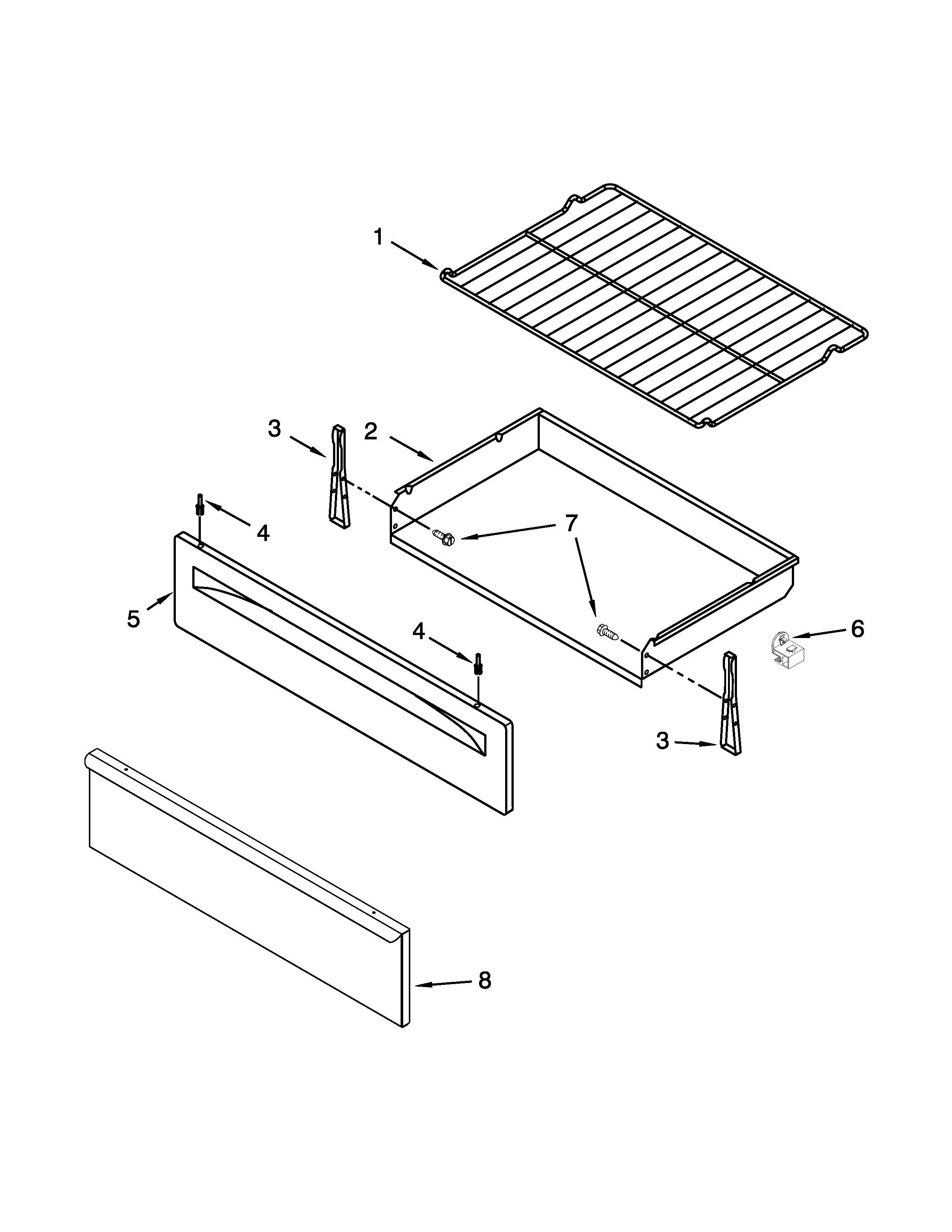 Amana AGR5630BDW2 drawer and broiler parts diagram