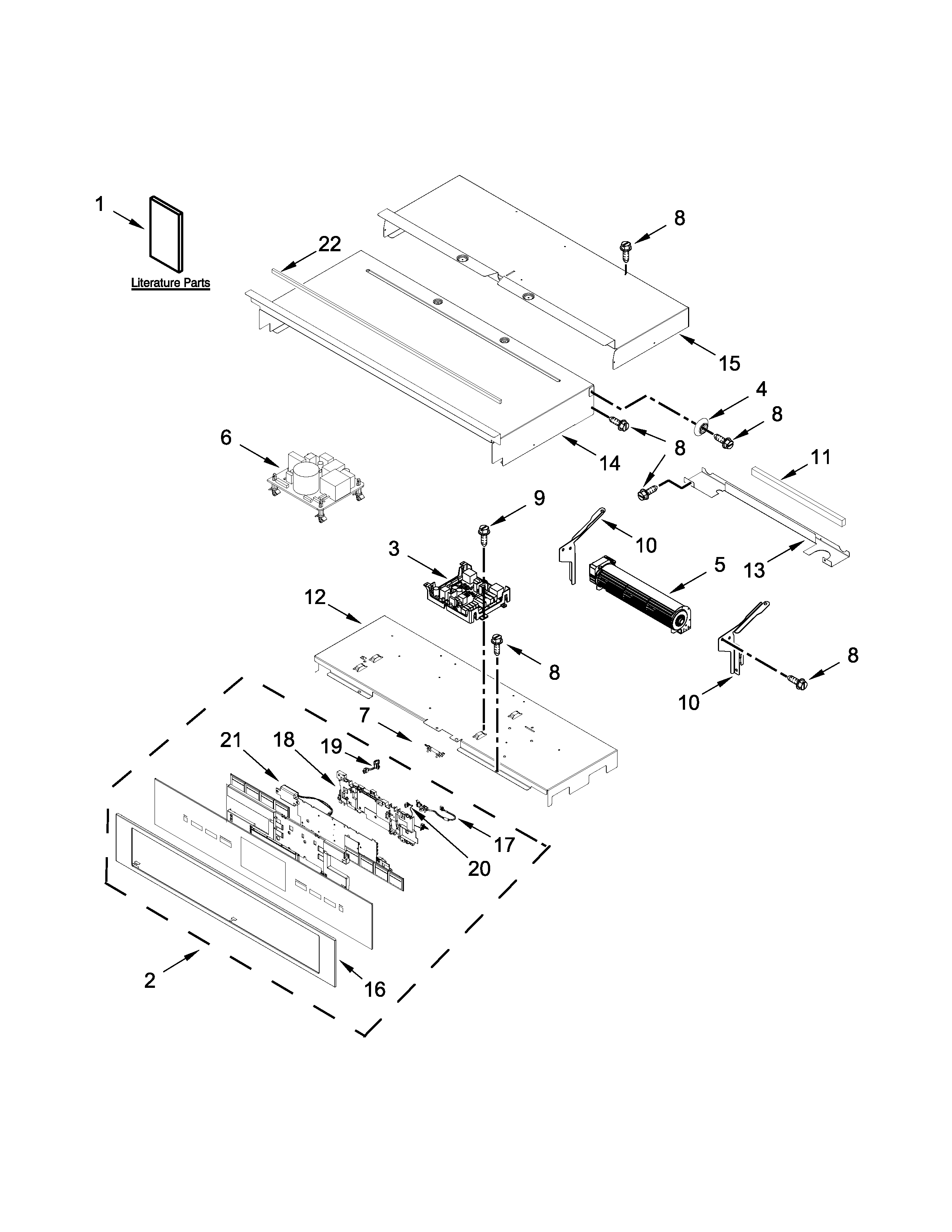 Jenn-Air JJW3430HP00 control panel parts diagram