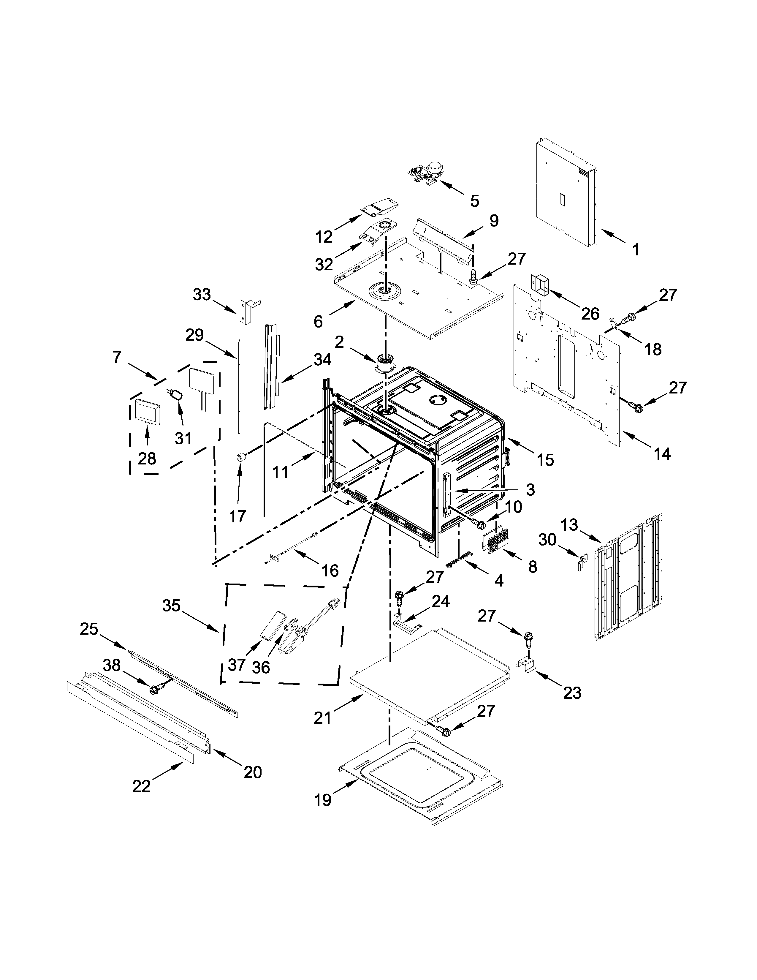Jenn-Air JJW3430HP00 oven parts diagram