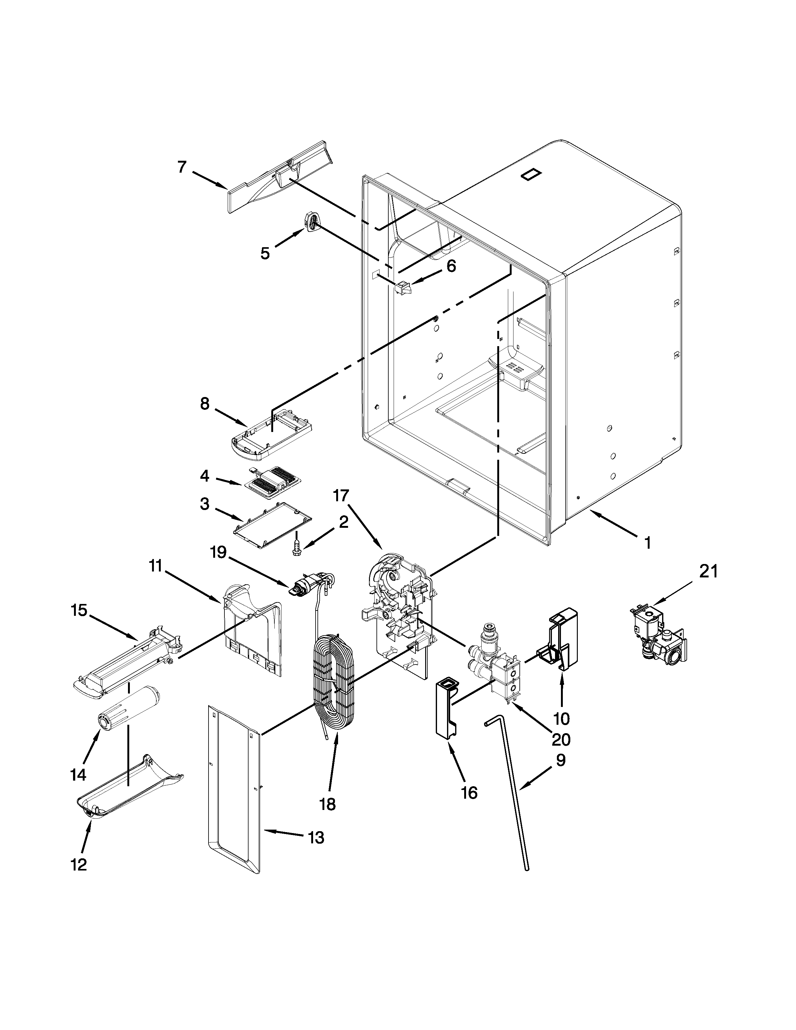 KitchenAid KFXS25RYWH4 refrigerator liner parts diagram