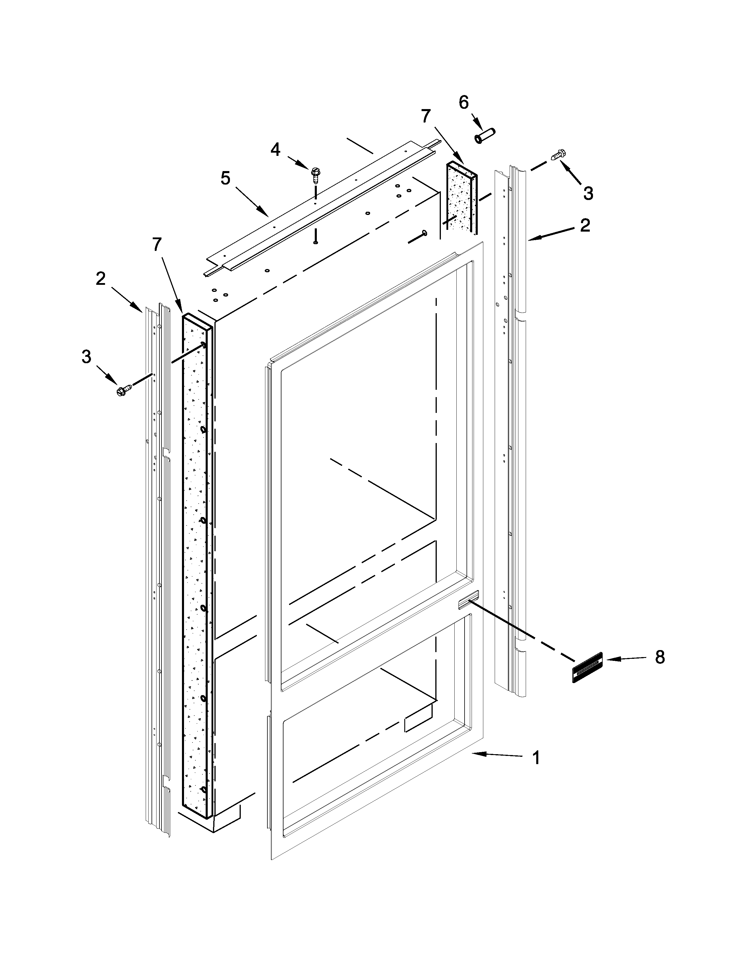 KitchenAid KBBR206ESS00 cabinet trim parts diagram