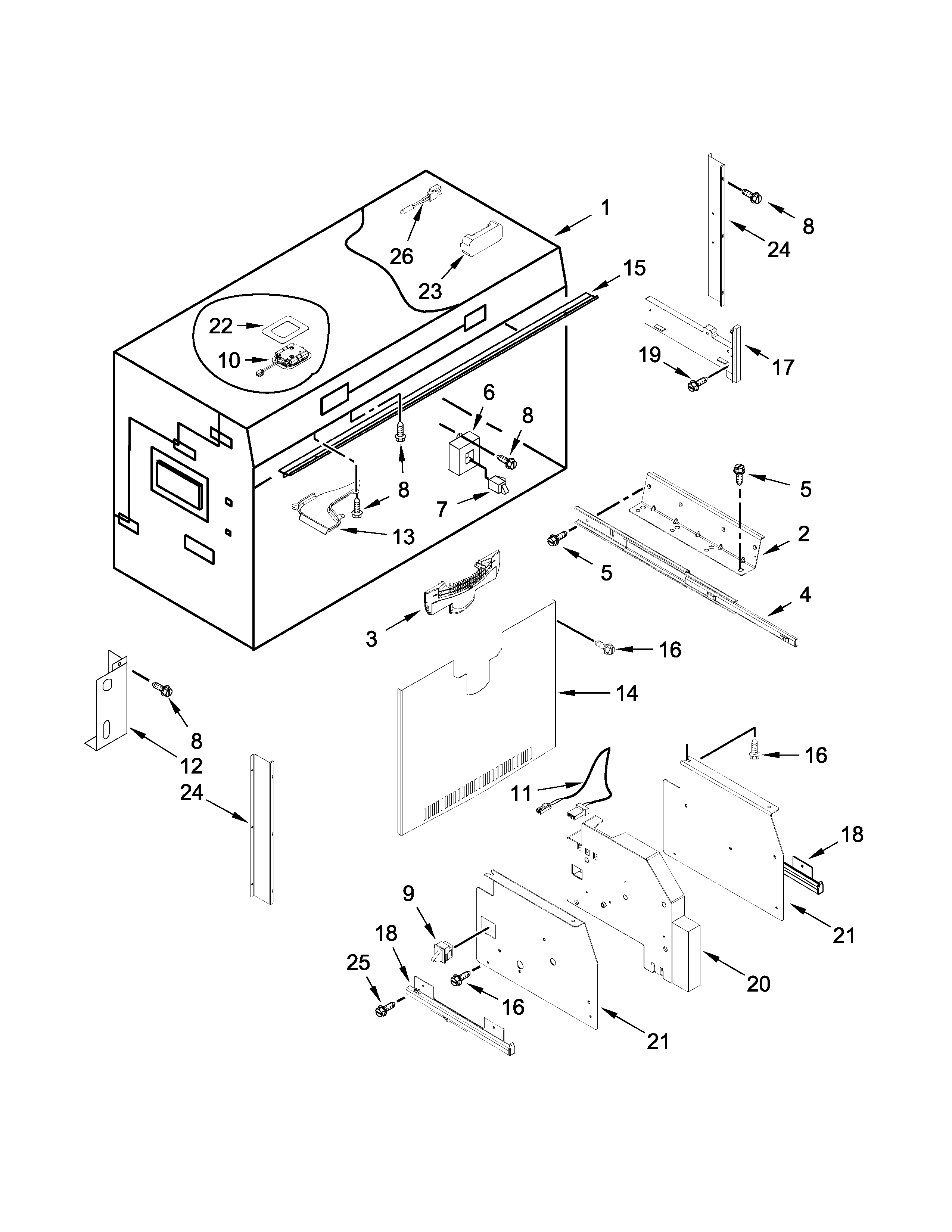KitchenAid KBBR206ESS00 freezer liner parts diagram
