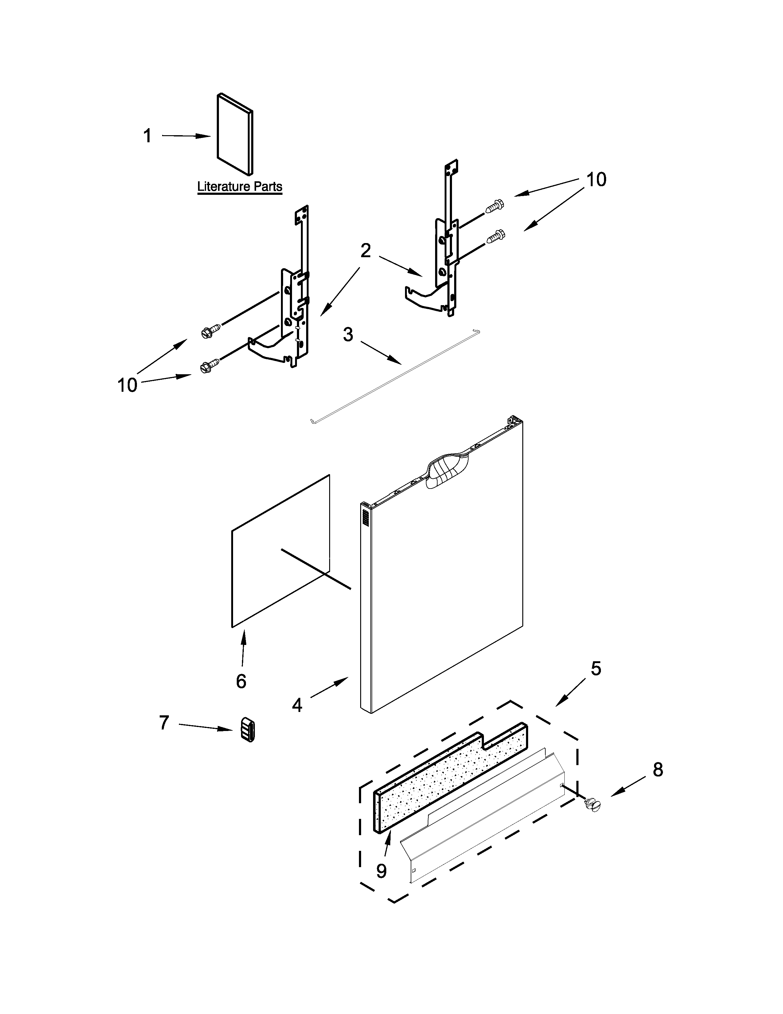 Ikea IUD7070DS3 door and panel parts diagram