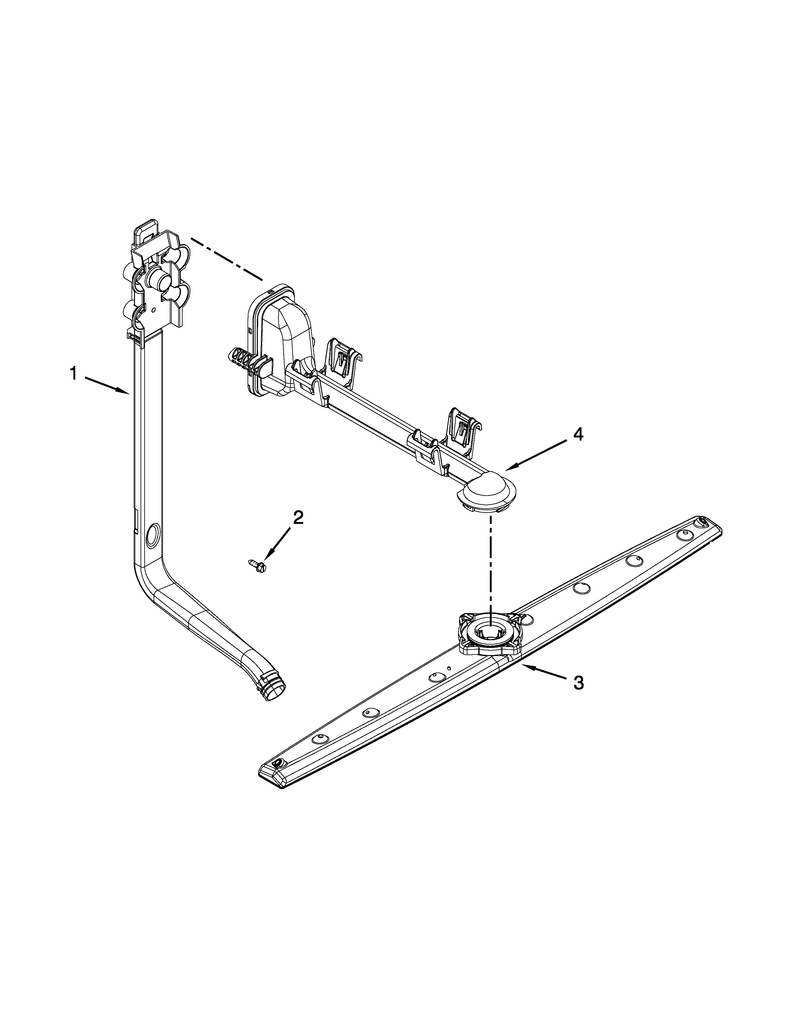 Ikea IUD7070DS3 upper wash and rinse parts diagram