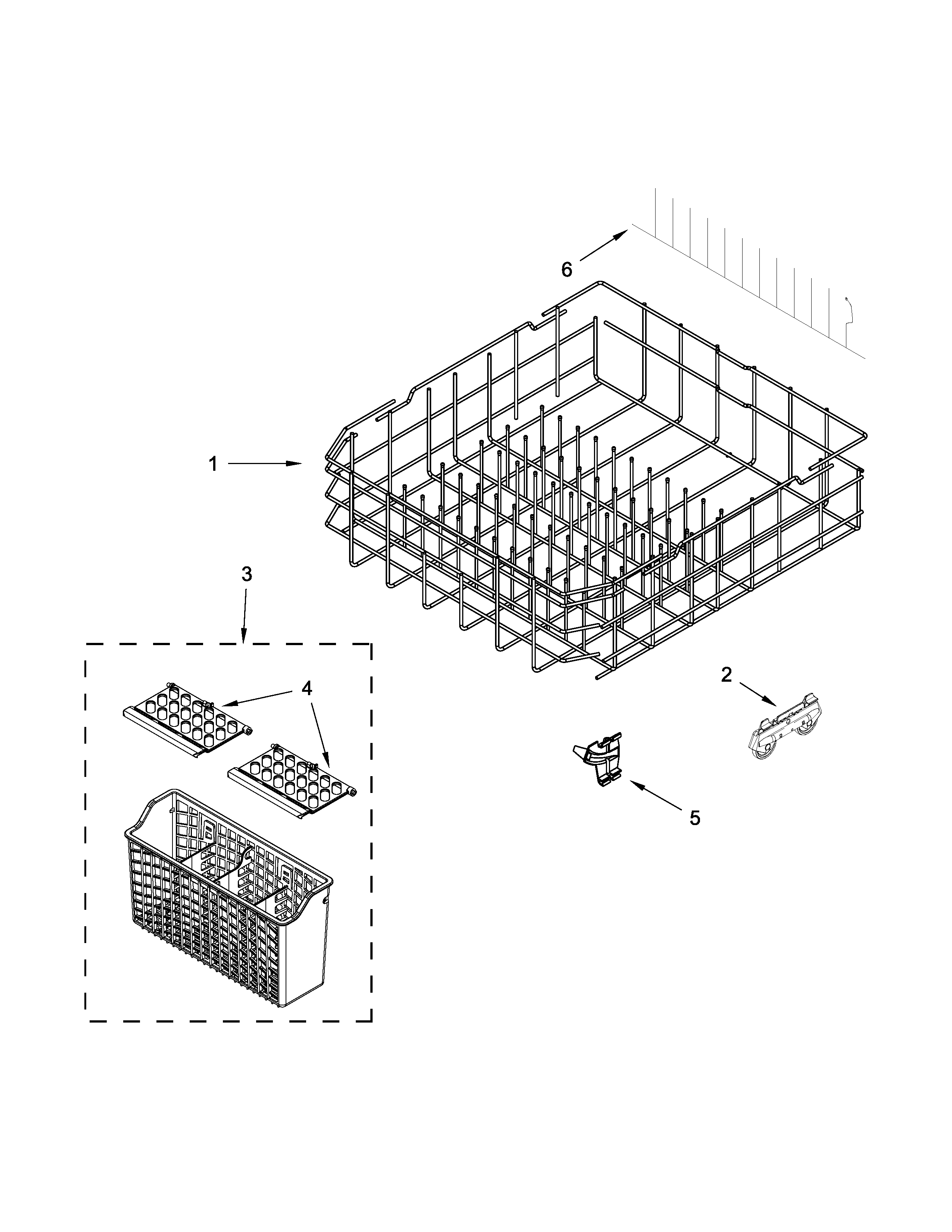 Ikea IUD7070DS3 lower rack parts diagram
