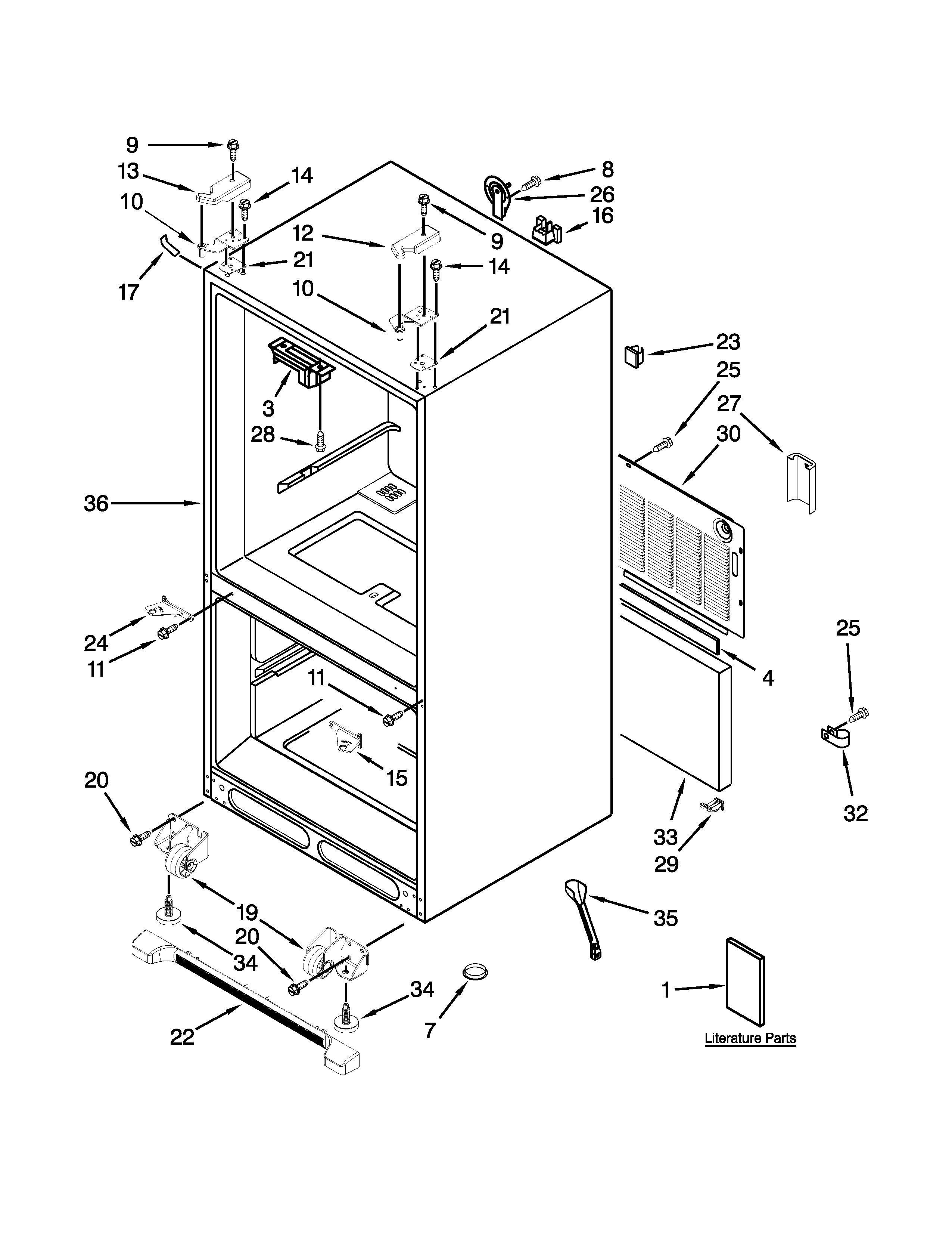 Jenn-Air JFC2290VTB5 cabinet parts diagram