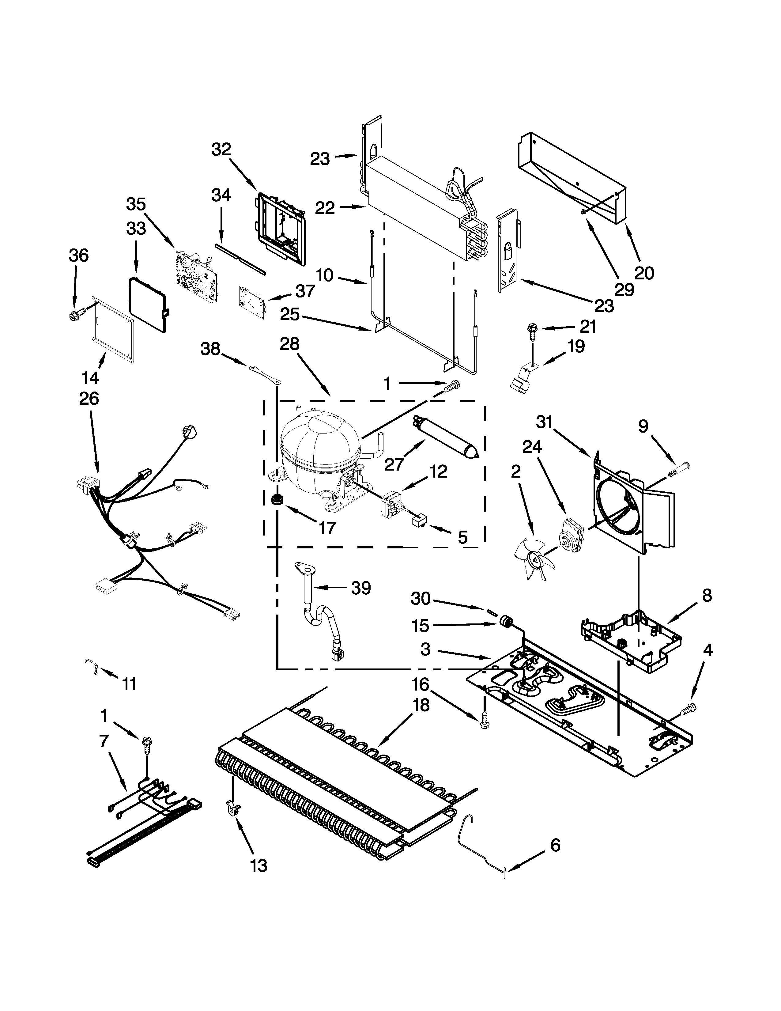 Jenn-Air JFC2290VTB5 unit parts diagram