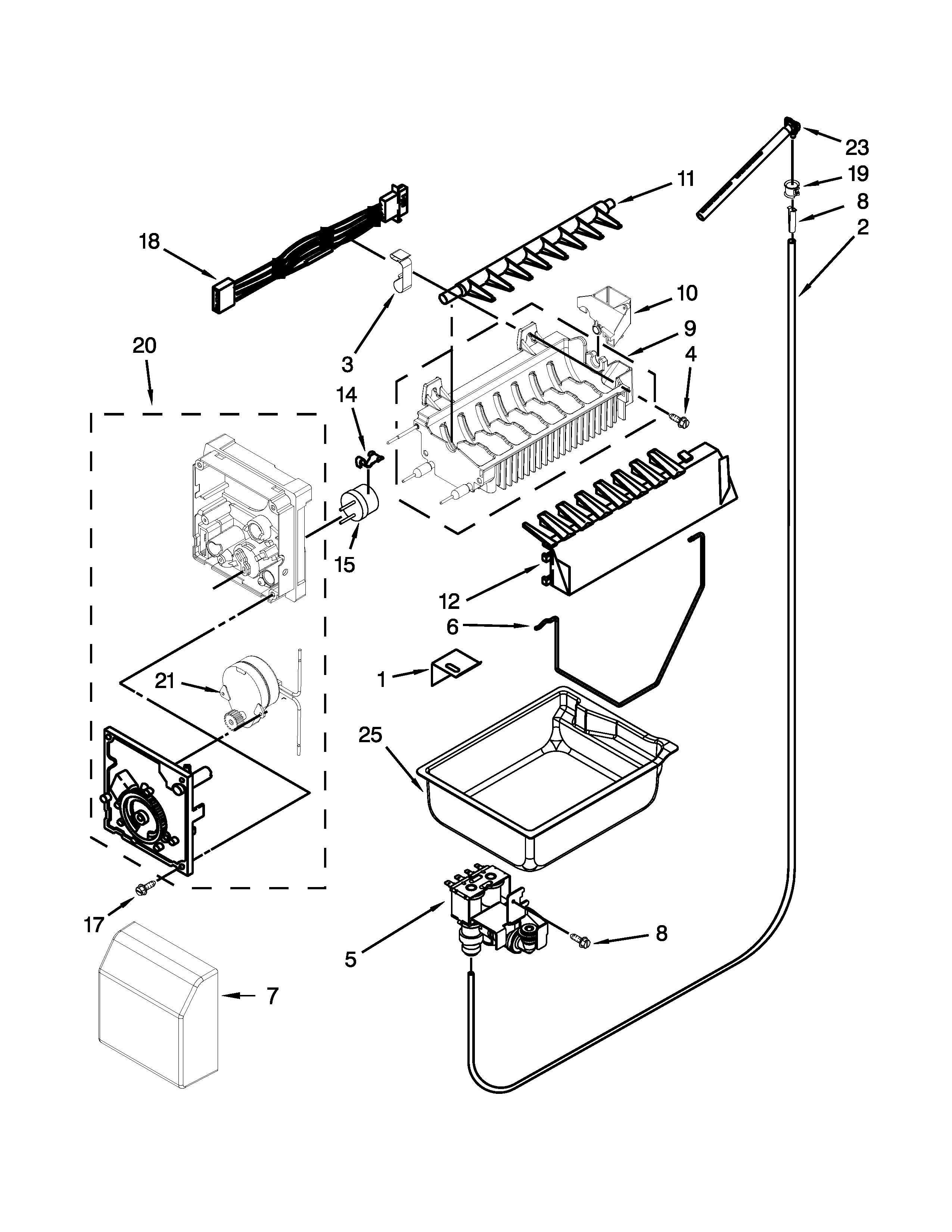 Jenn-Air JFC2290VTB5 icemaker parts diagram