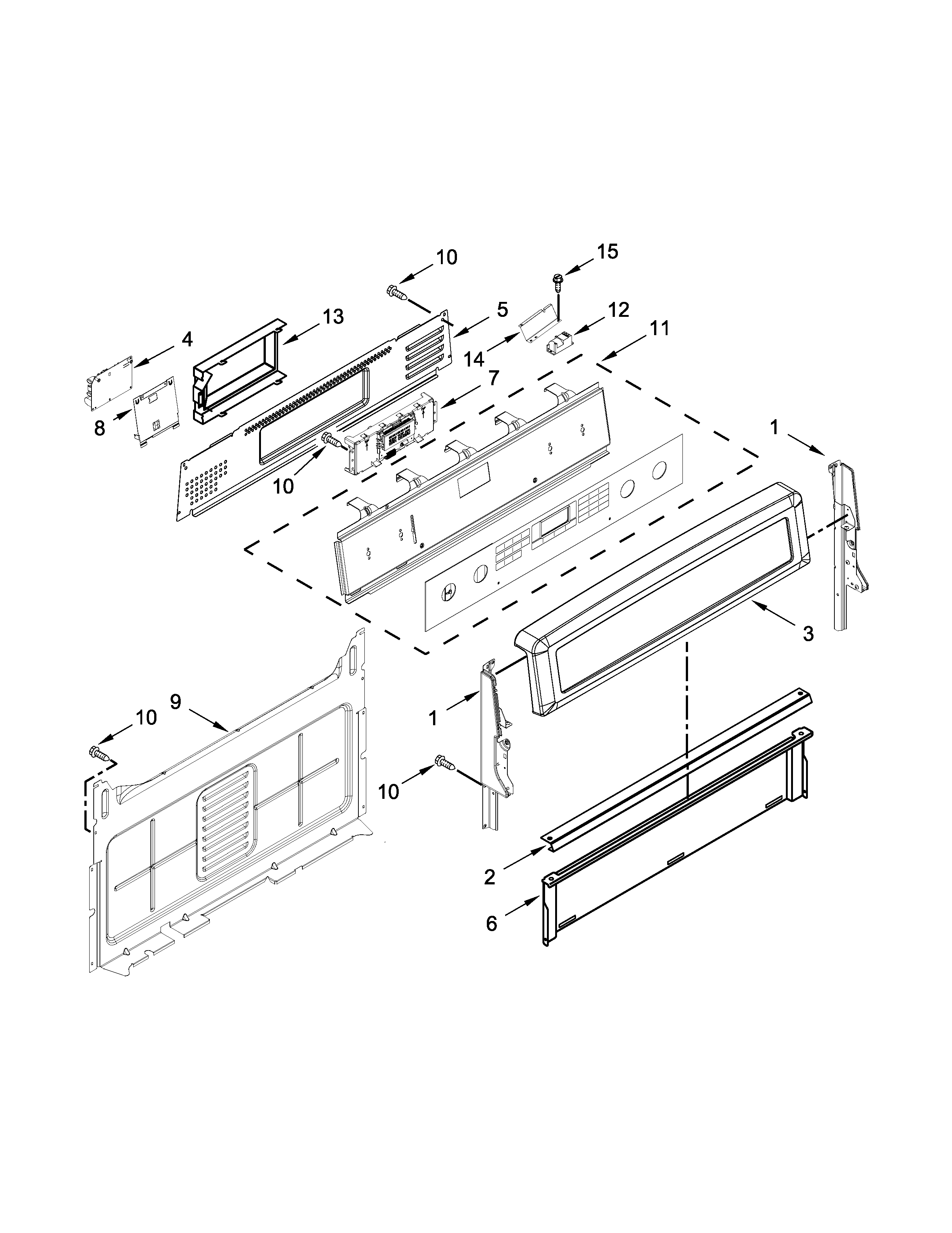 Maytag MGR8850DS3 control panel parts diagram