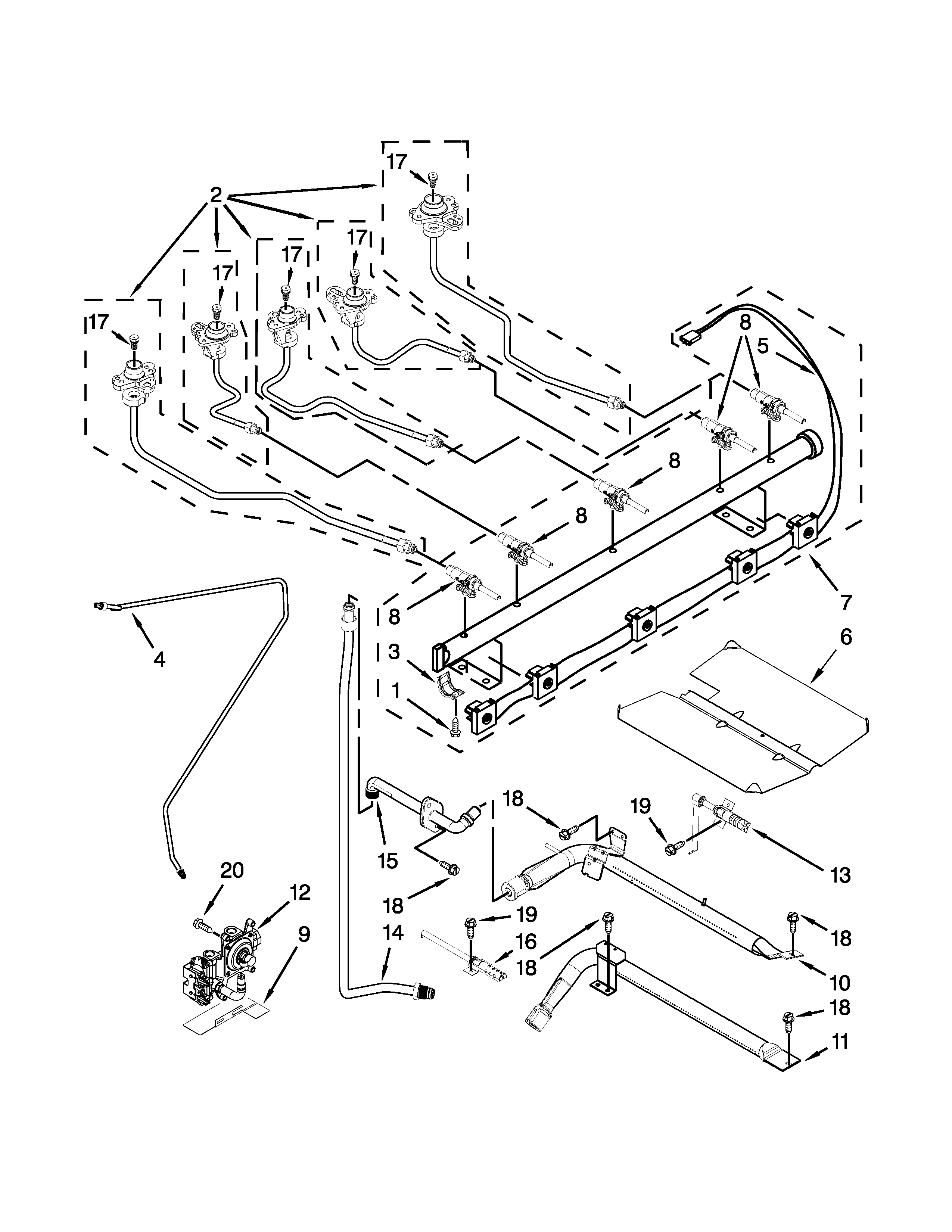 Maytag MGR8850DS3 manifold parts diagram