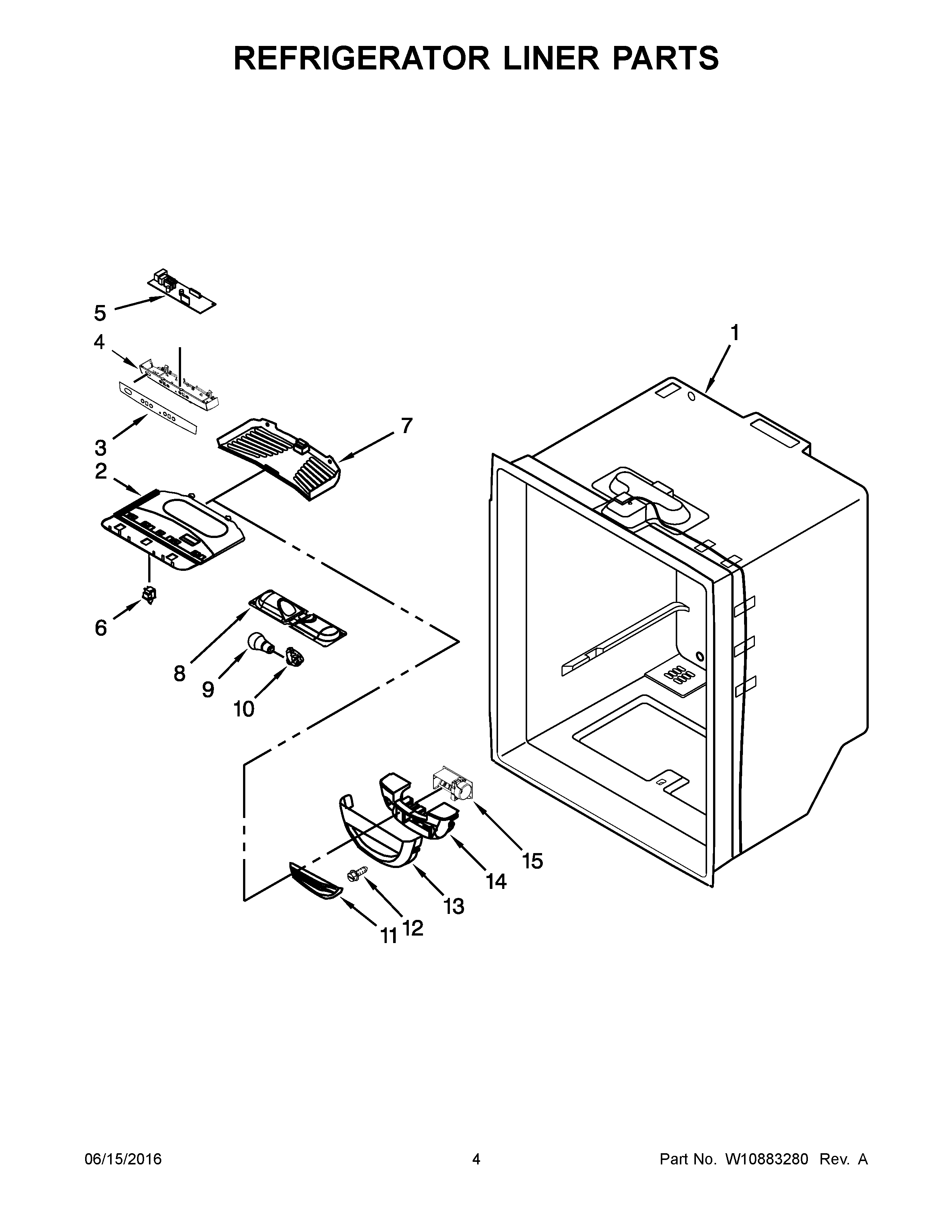 Maytag MBF1958FEH00 refrigerator liner parts diagram