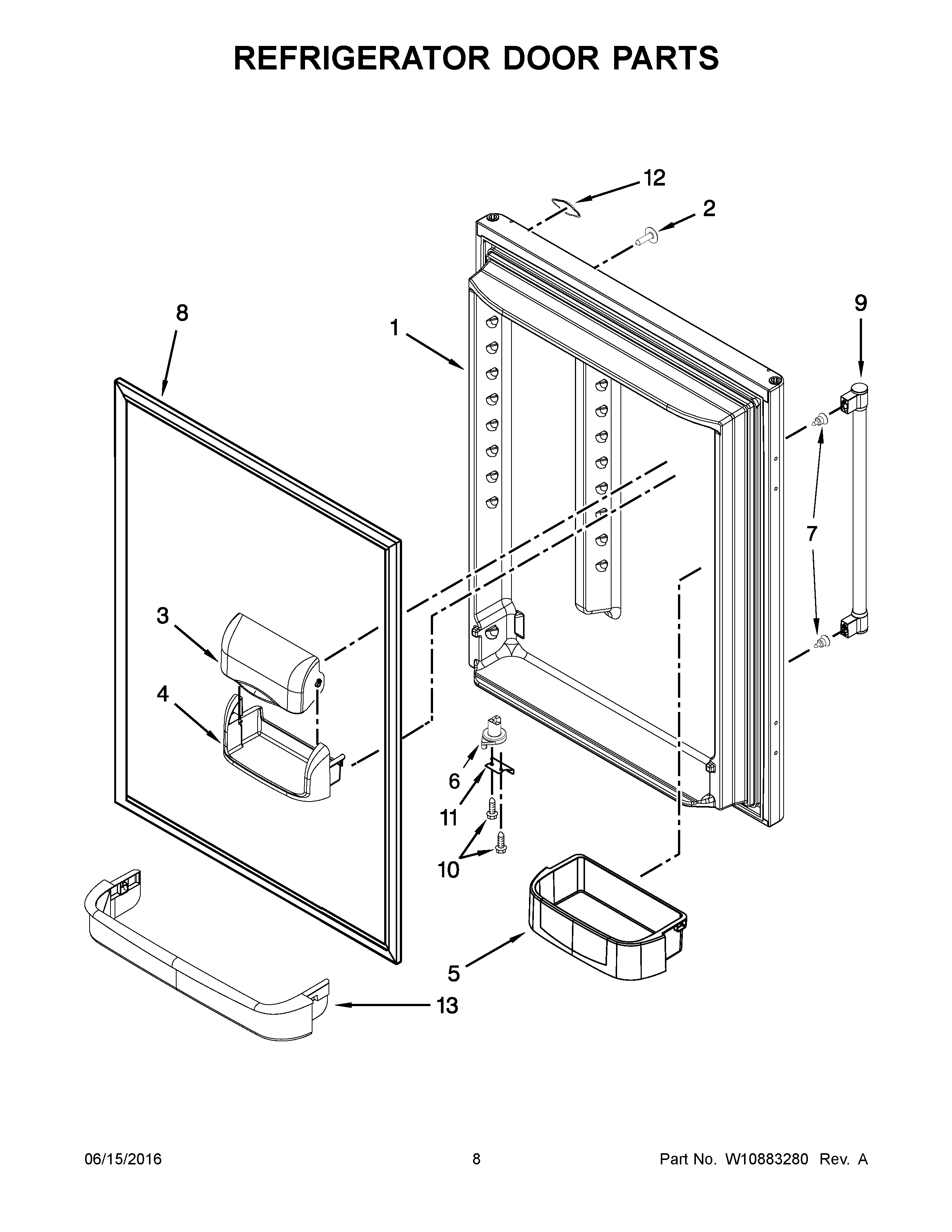 Maytag MBF1958FEH00 refrigerator door parts diagram