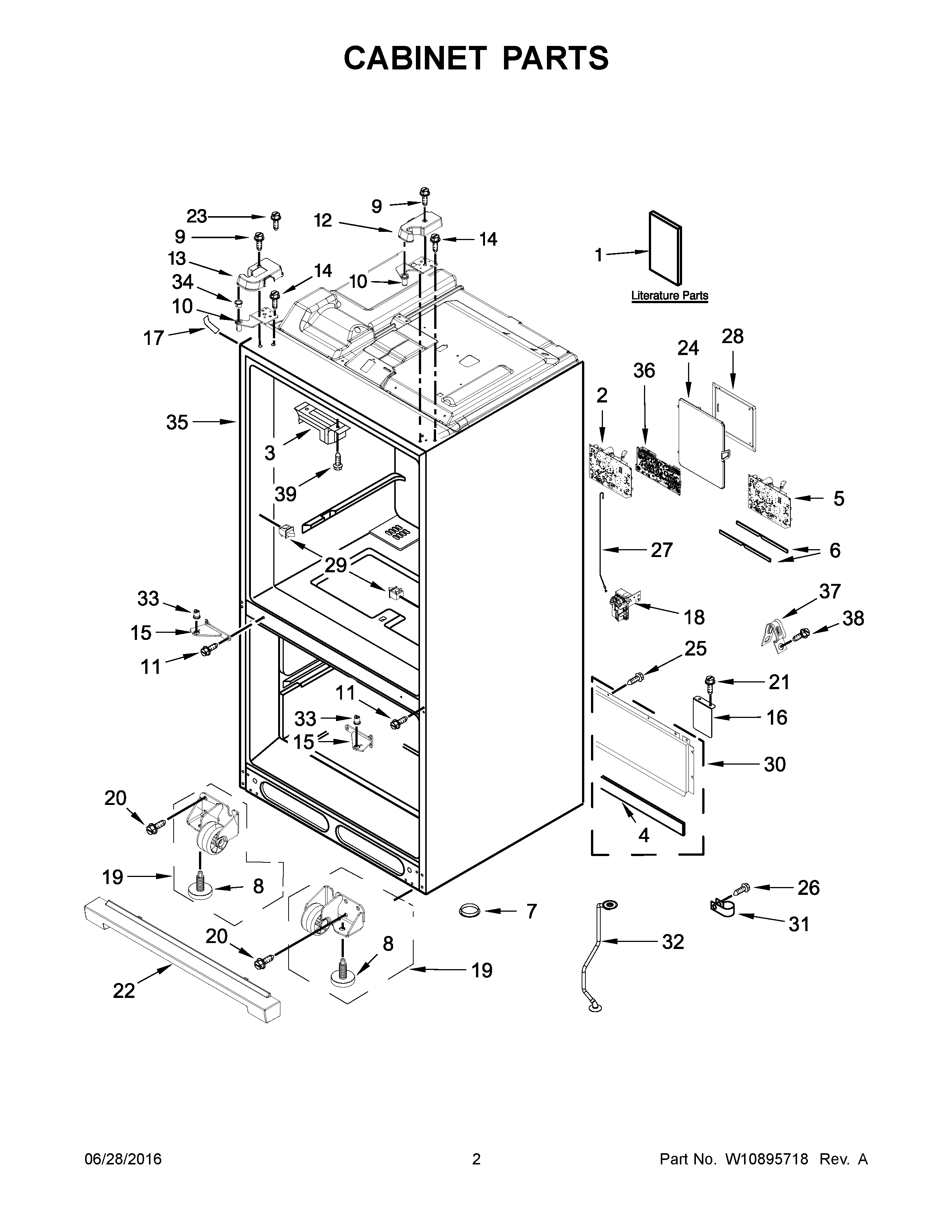 KitchenAid KRFF707EBS00 cabinet parts diagram
