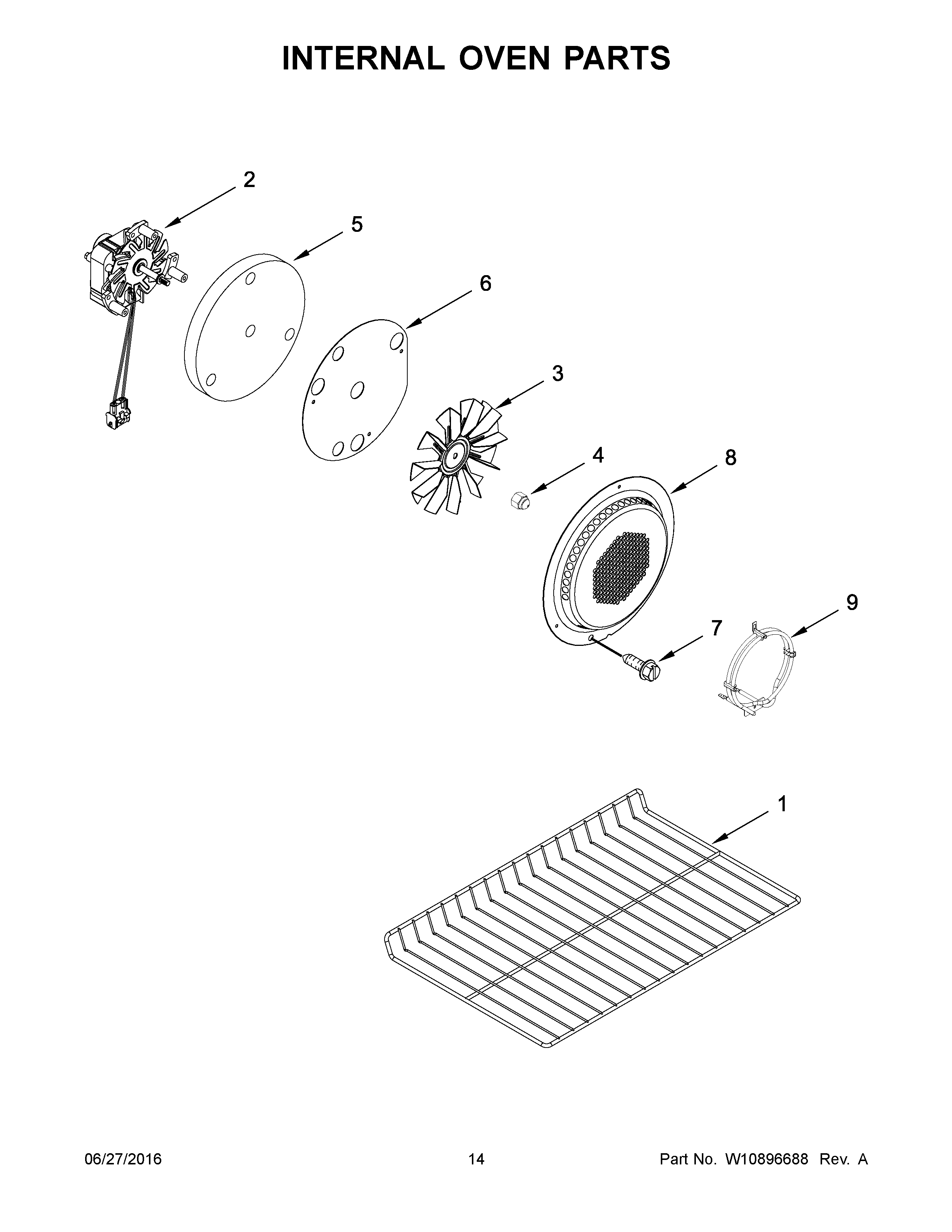 Whirlpool WGG745S0FS02 internal oven parts diagram