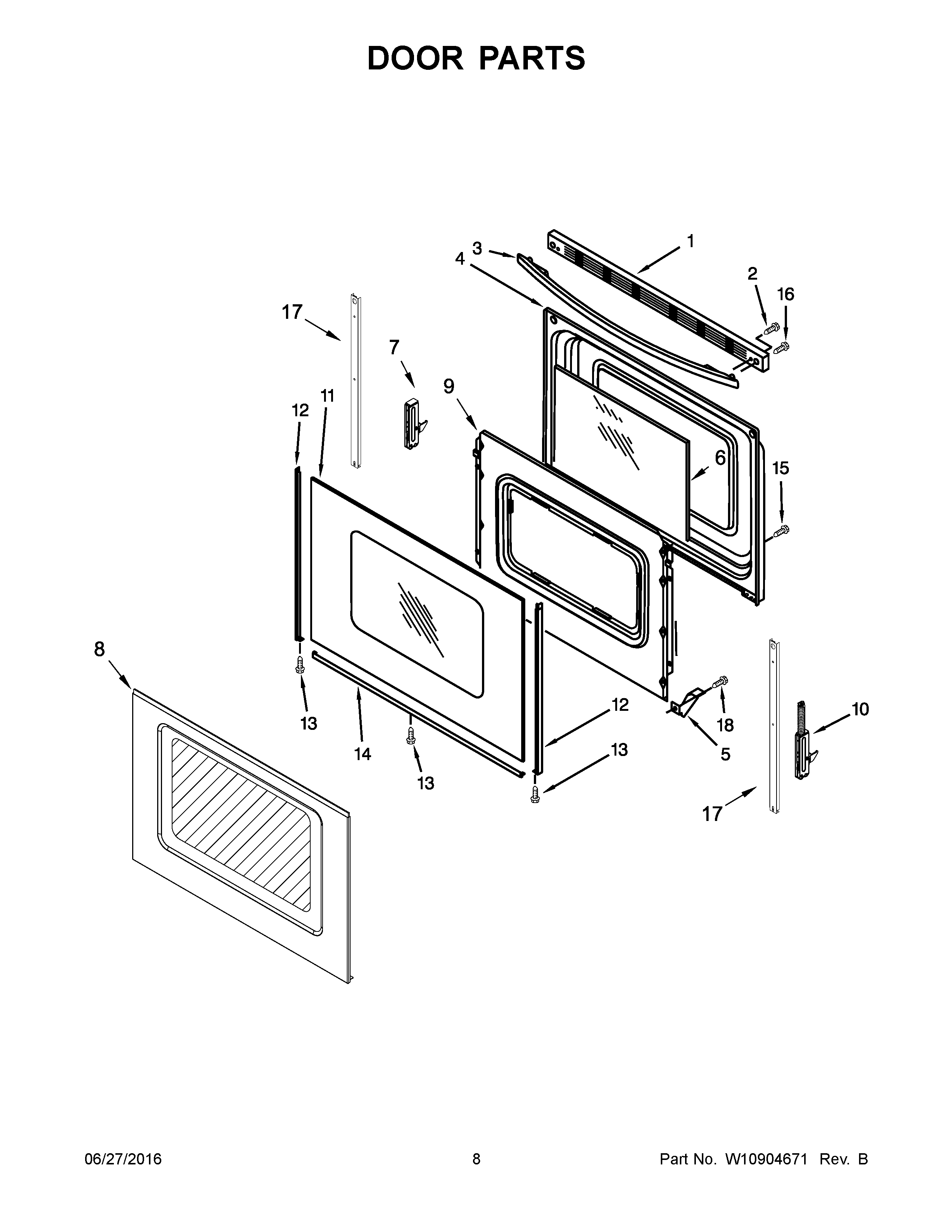 Amana YACR4303MFW0 door parts diagram