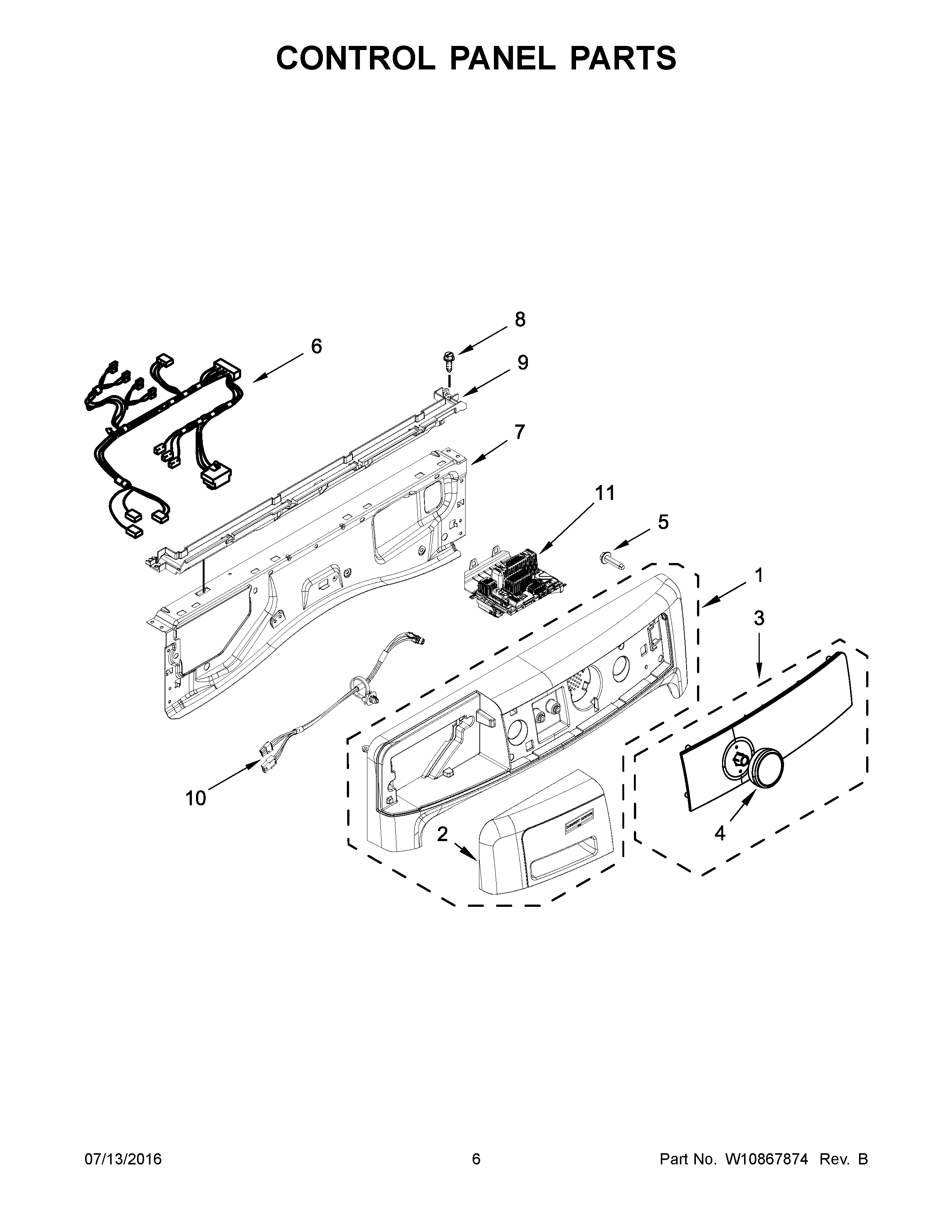 Maytag MHW3505FW0 control panel parts diagram
