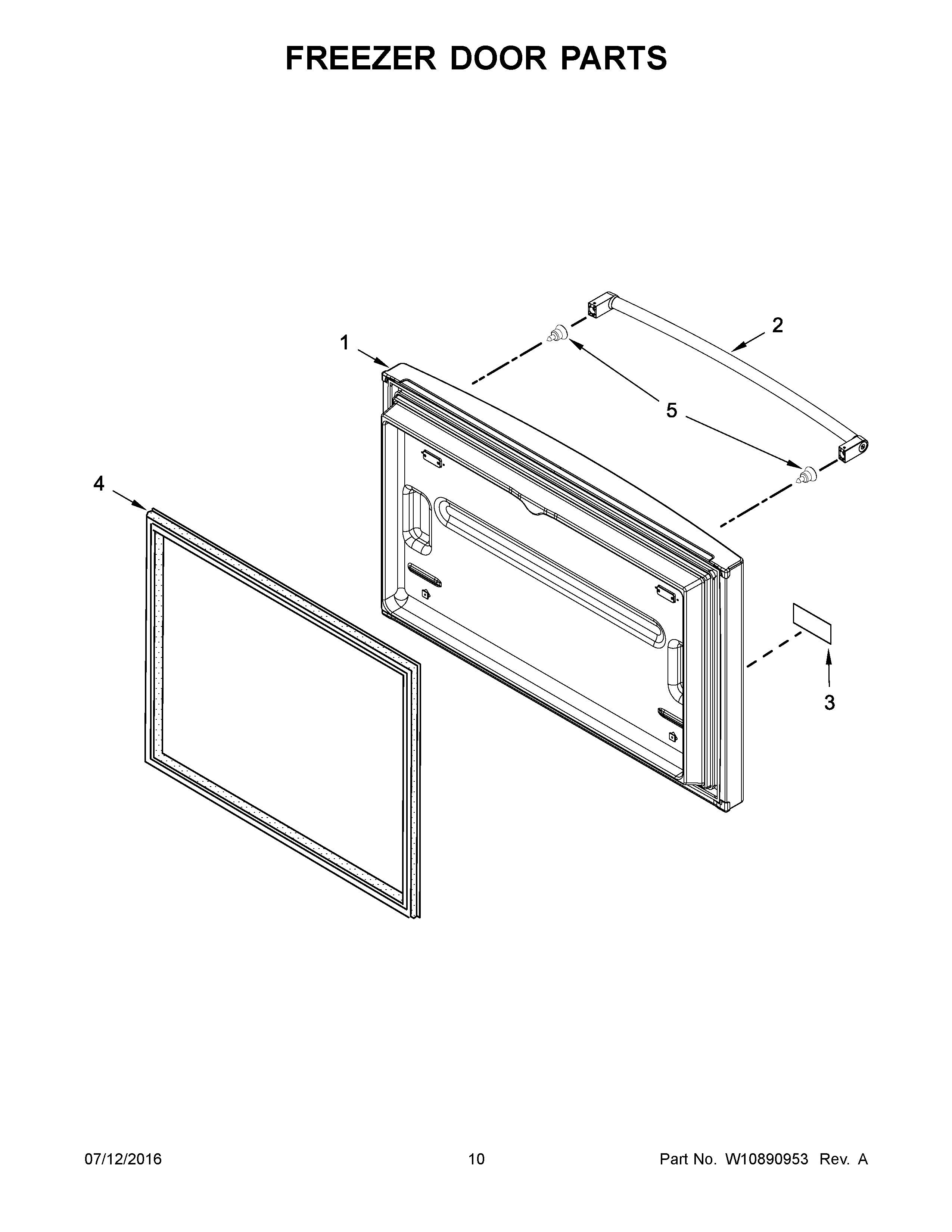 KitchenAid KRFC300EBS00 freezer door parts diagram