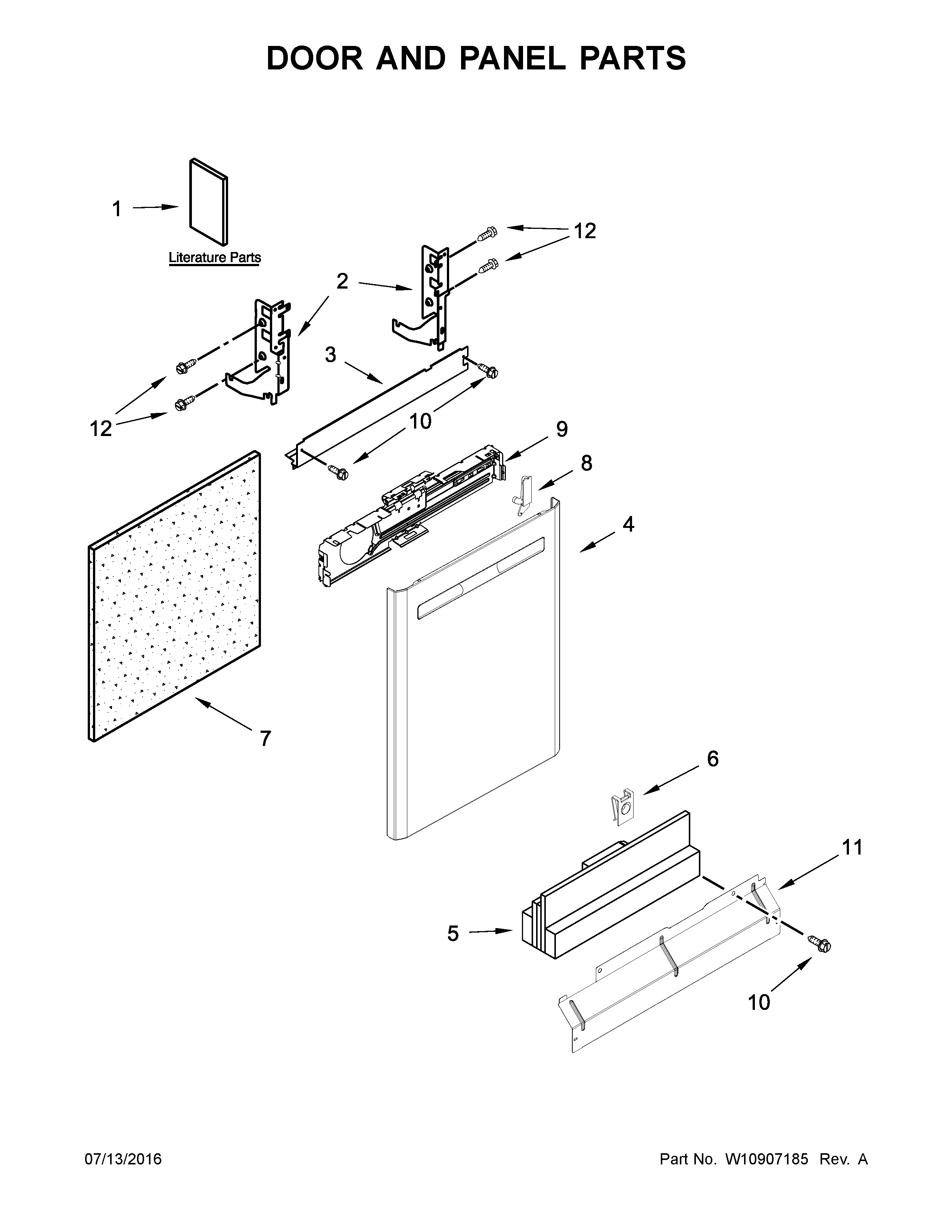 Maytag MDB8959SFE2 door and panel parts diagram