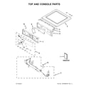 Whirlpool YWED85HEFW0 top and console parts diagram