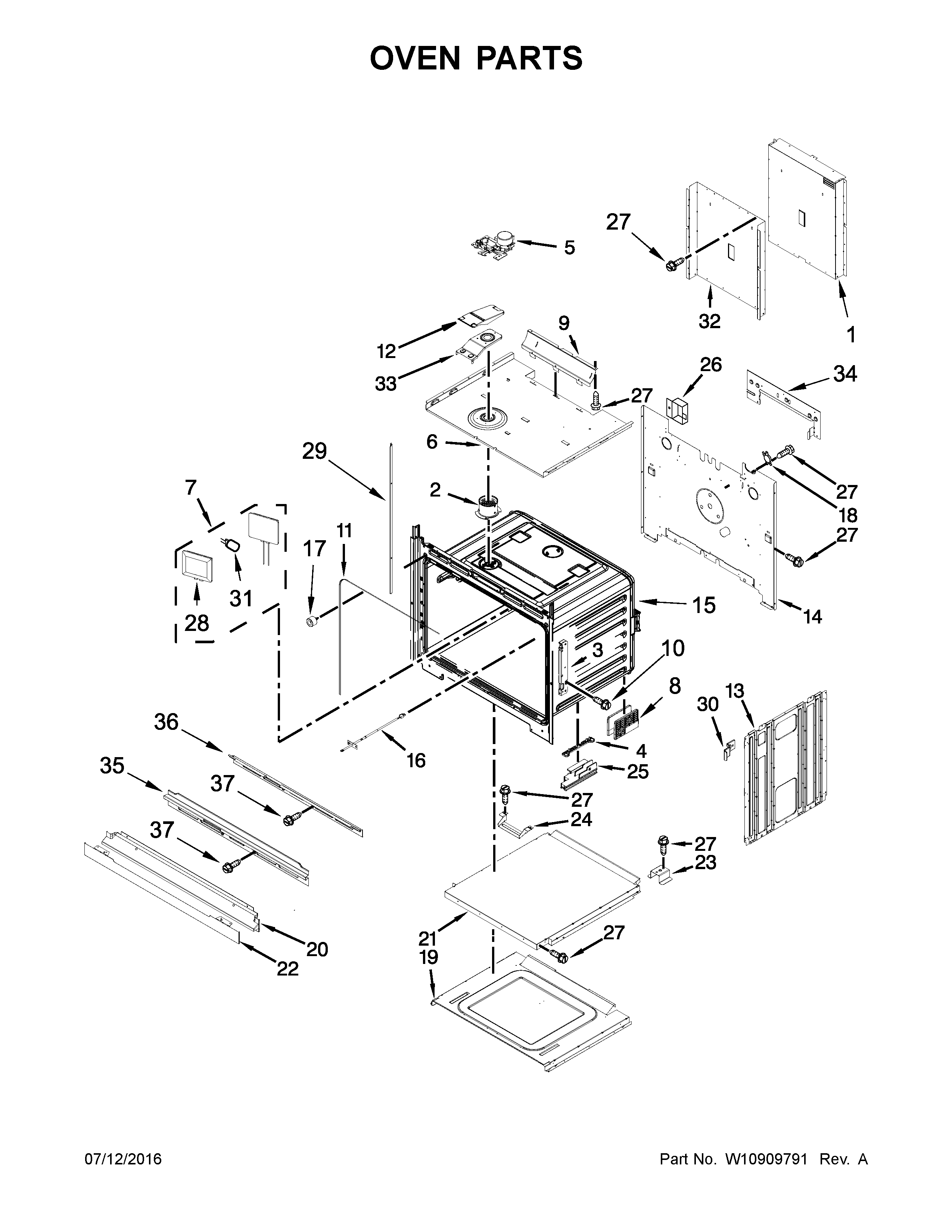 KitchenAid KODE507EBS01 oven parts diagram