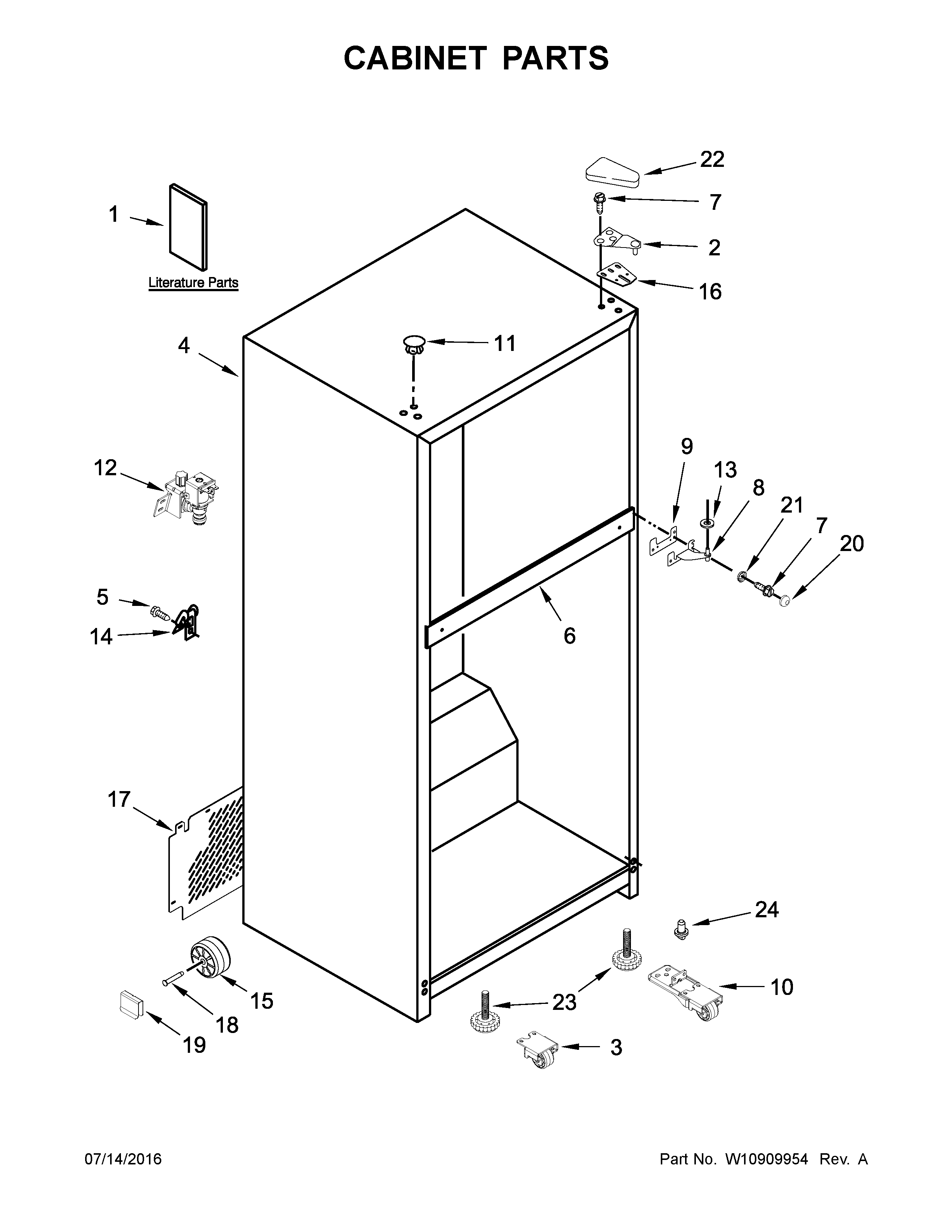 Whirlpool WRT108FZDM02 cabinet parts diagram