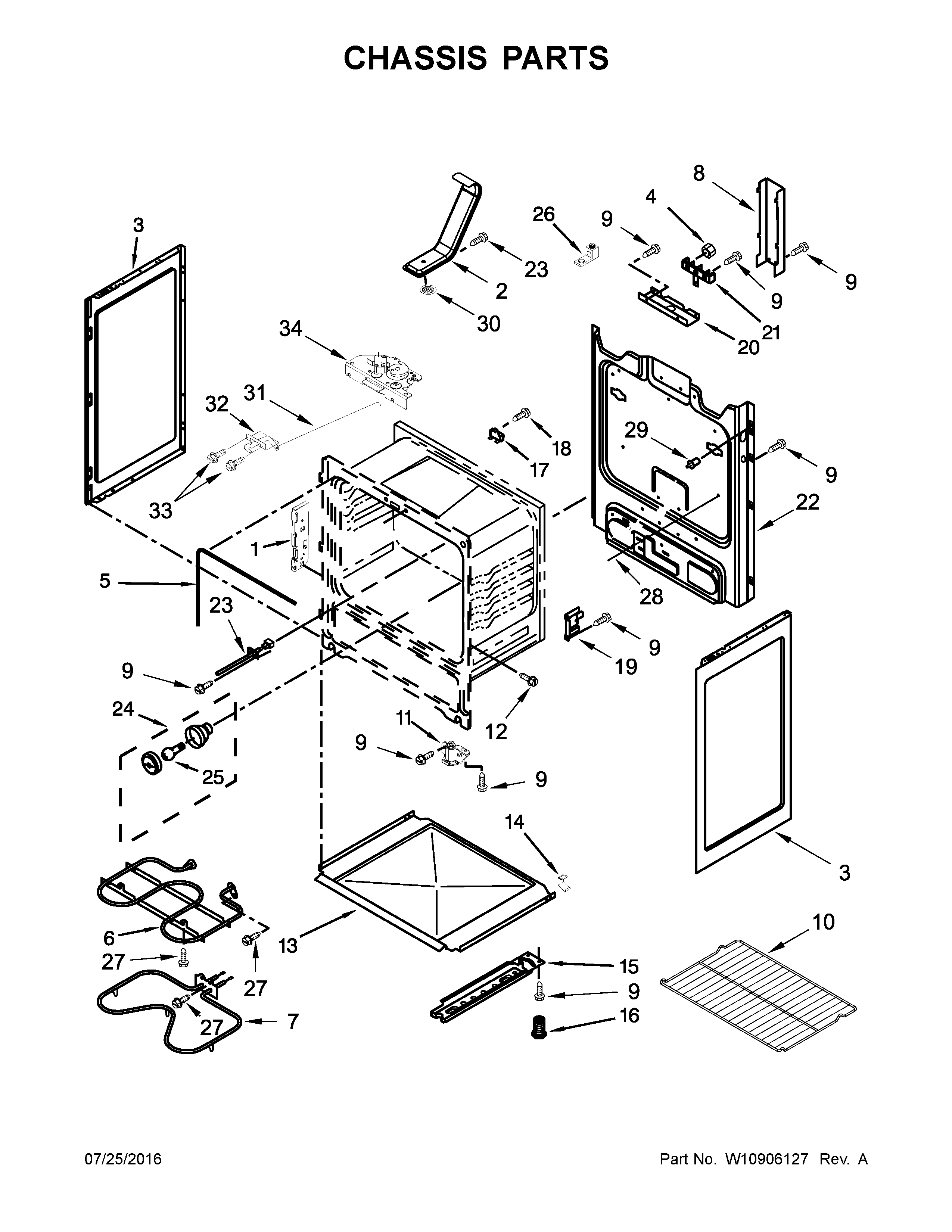 Amana AER6603SFW0 chassis parts diagram