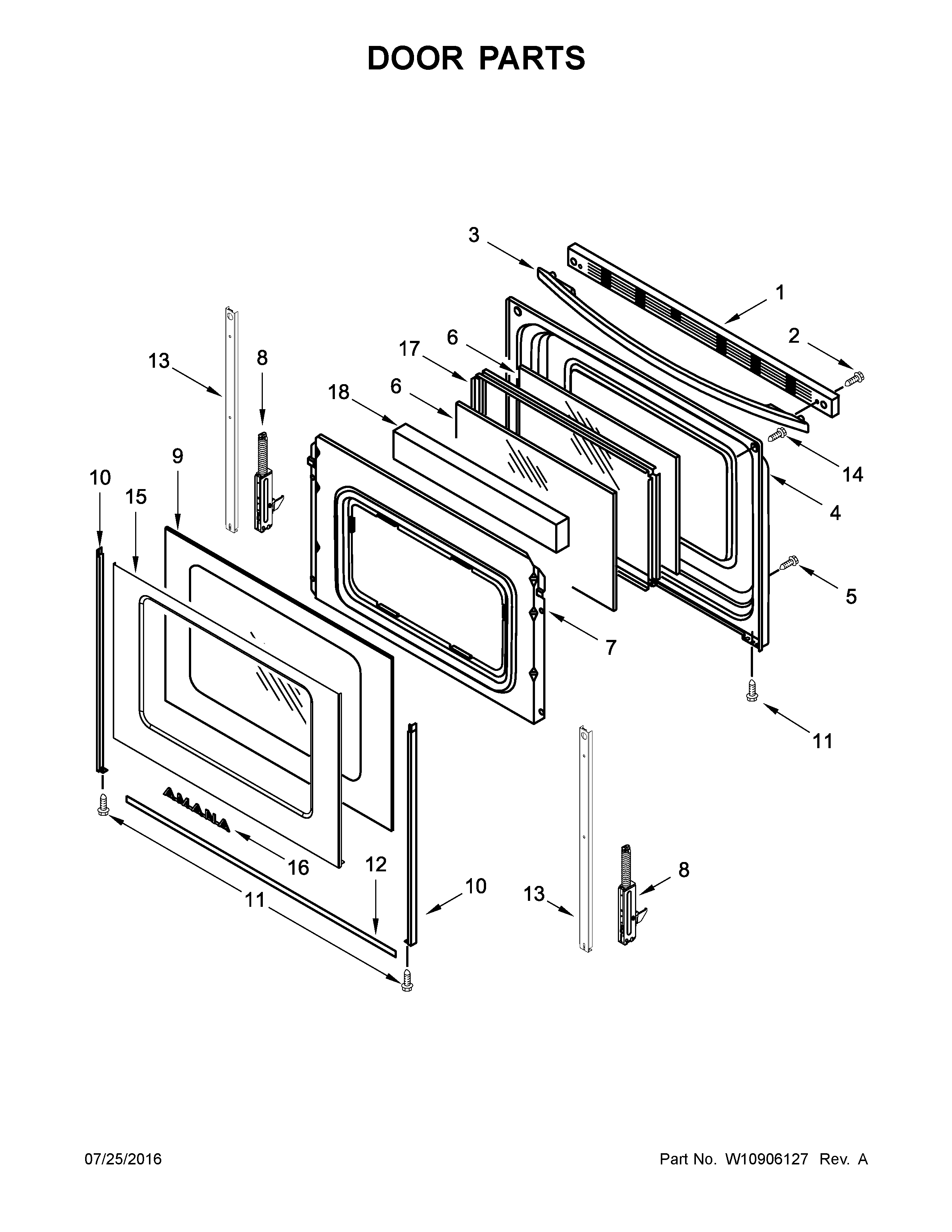 Amana AER6603SFW0 door parts diagram