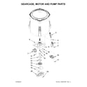 Amana NTW4605EW1 gearcase, motor and pump parts diagram