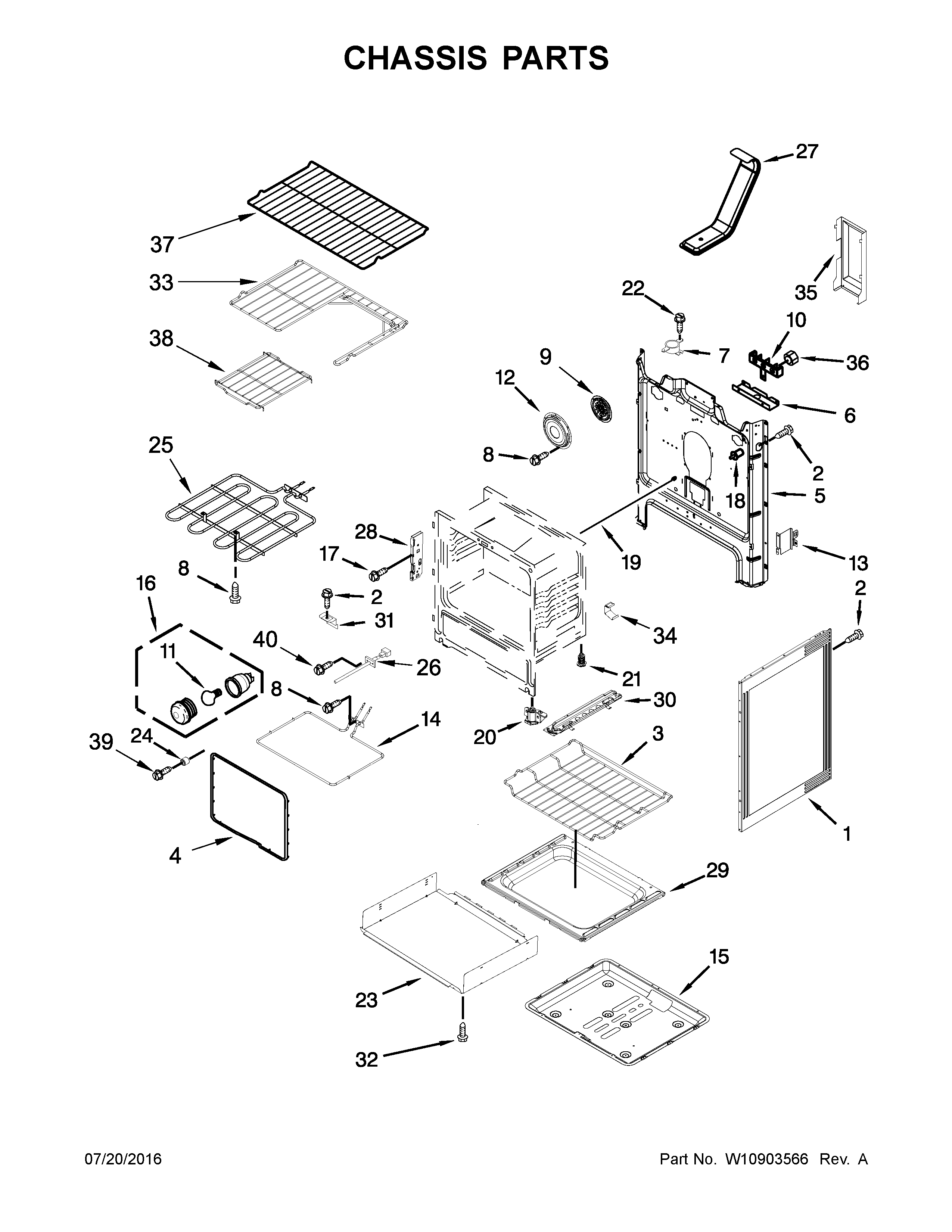 Whirlpool YWFE770H0FZ0 chassis parts diagram